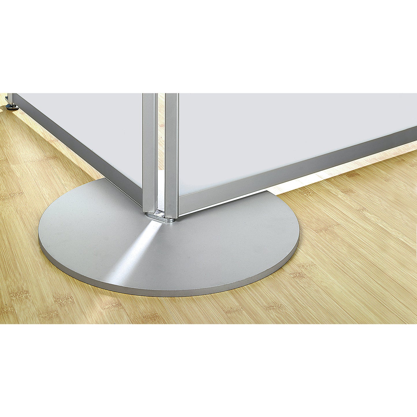Round metal base, white aluminium RAL 9006, pack of 2.