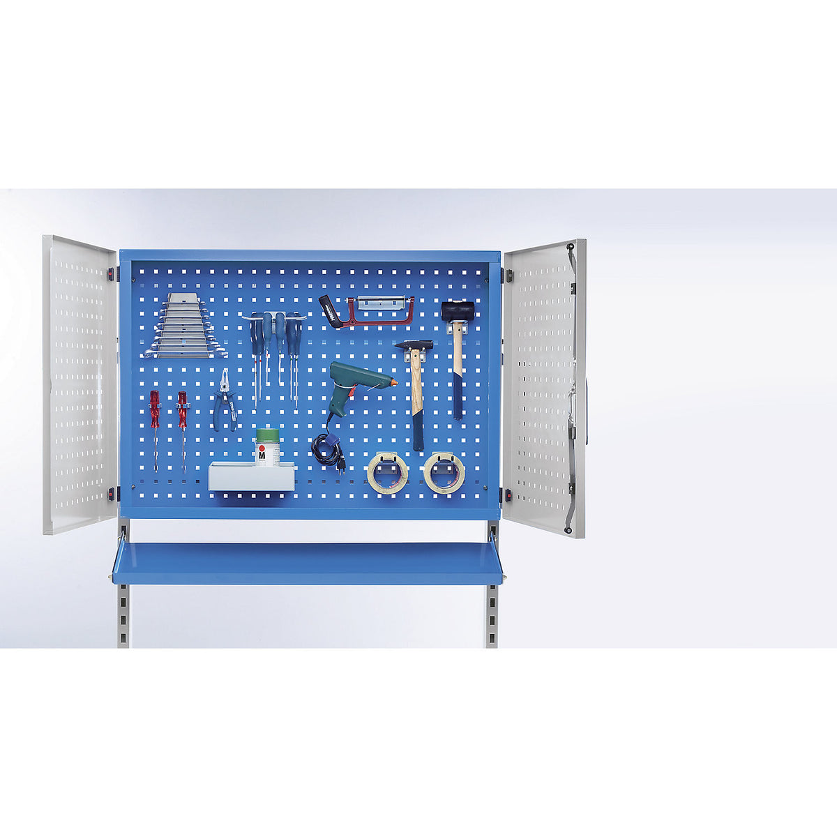 Metal cupboard, lockable, max. load 50 kg, HxWxD 700 x 990 x 270 mm.