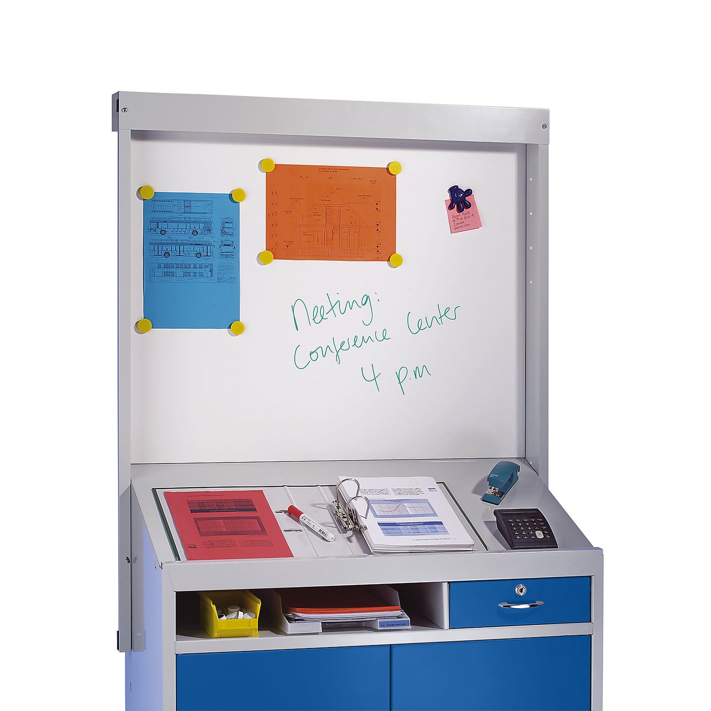 Organiser top units, whiteboard, magnetic.