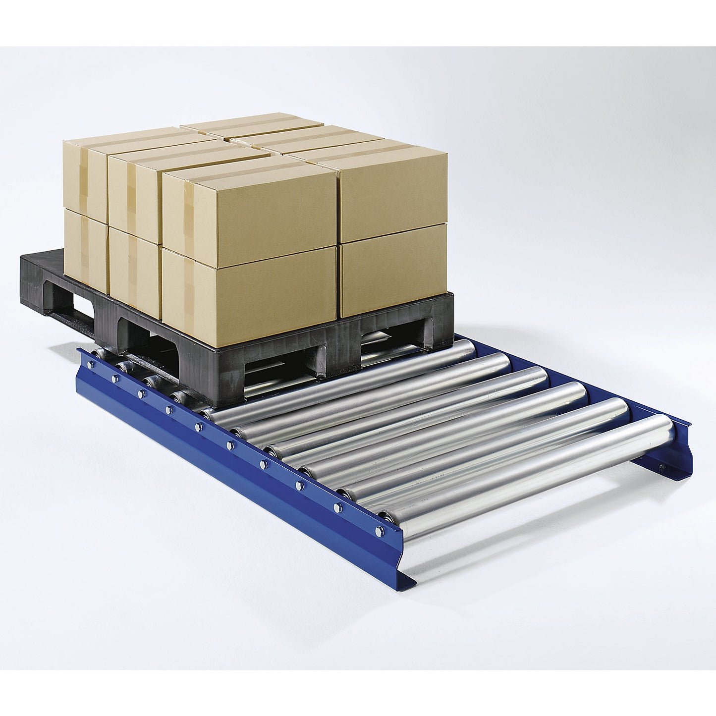 Plastic EURO pallet, with raised edges, closed top deck, grey.