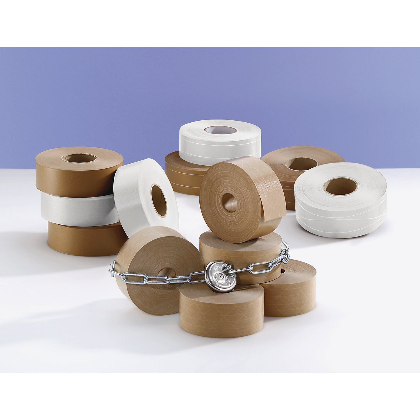 Gummed tape, basic model, pack of 12 rolls, white, tape width 60 mm.