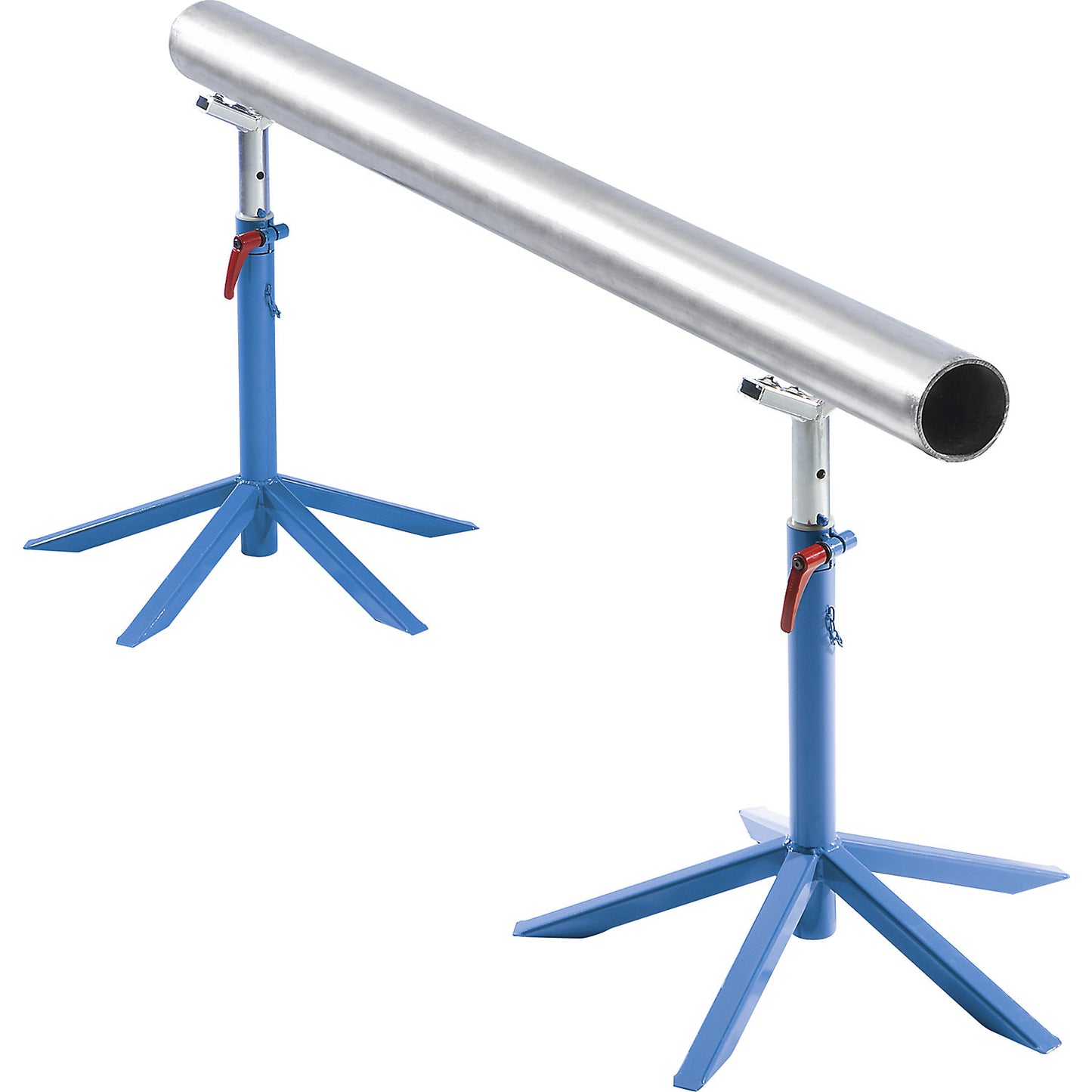 Roller stand, with V support, lifting range 635 - 1025 mm, max. load 100 kg.