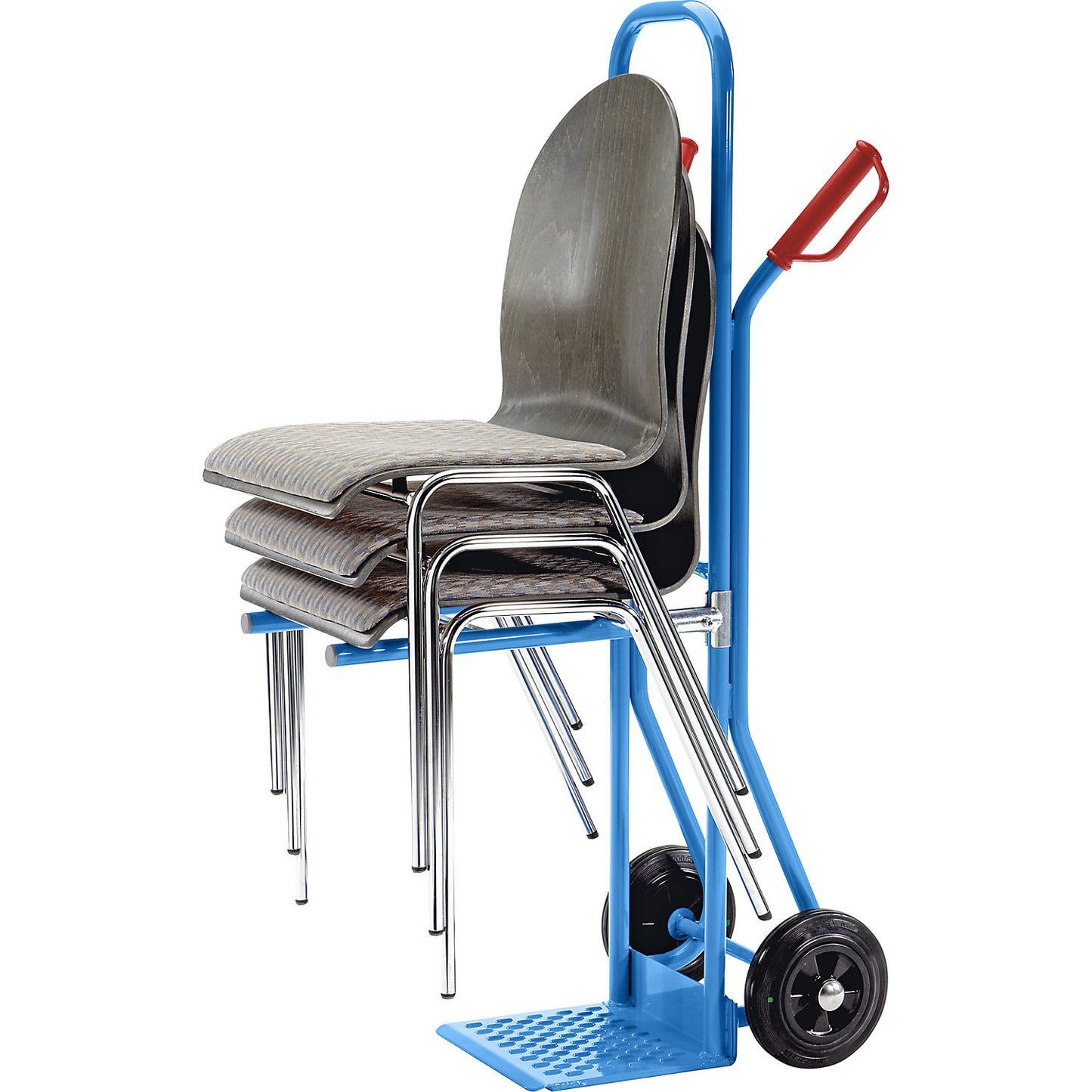 Premium sack truck made of steel, model: chair truck, solid rubber tyres.