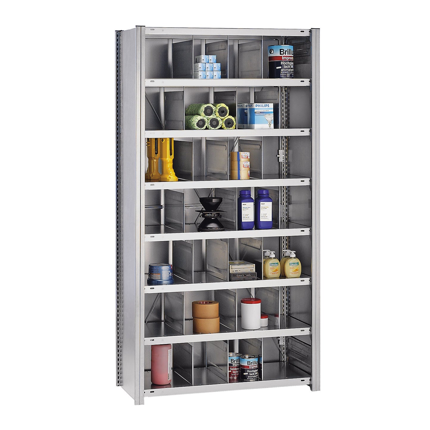 Compartment shelving, shelf height 2000 mm, extension shelf unit, width x depth 1010 x 335 mm.