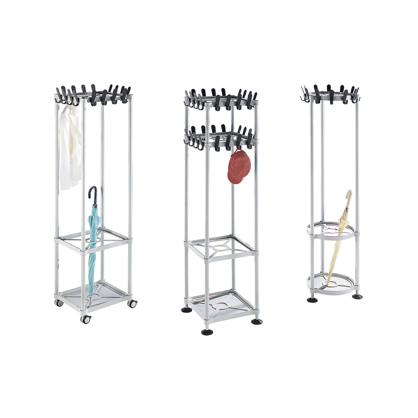 Coat rack, multi-column, square, 16 hooks.