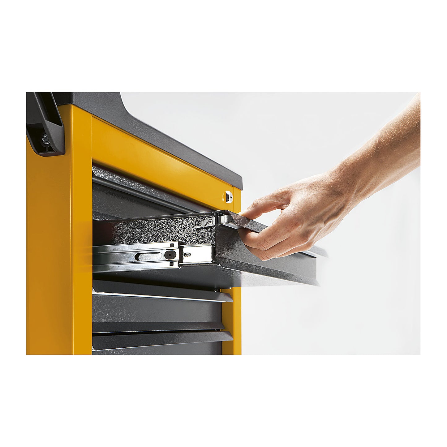 Tool trolley, 5 drawers with individual pull-out stops, HxWxD 930 x 630 x 410 mm, blue.