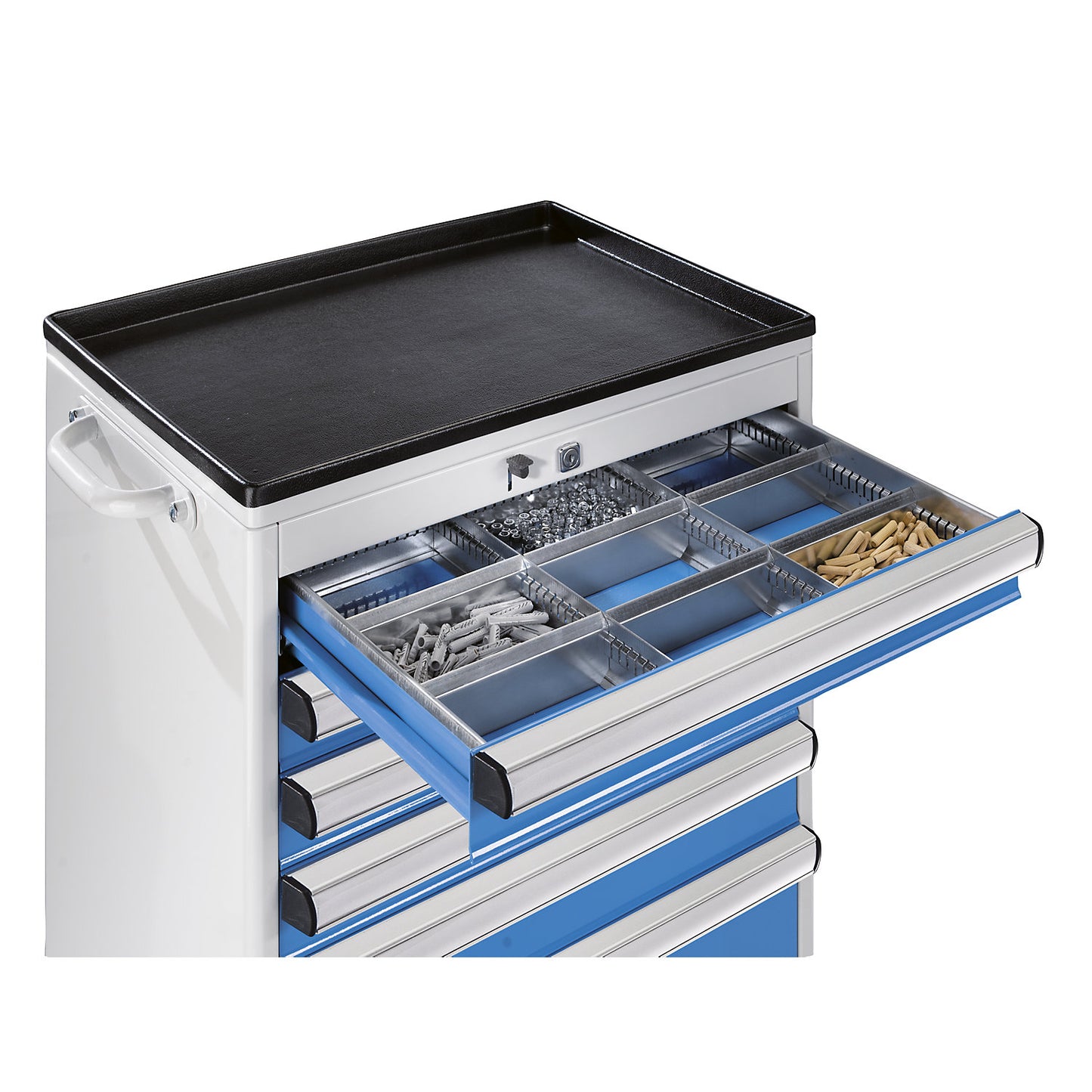 Drawer divider set, cupboard width x depth 700 x 450 mm, height 100 mm, 9 compartments.