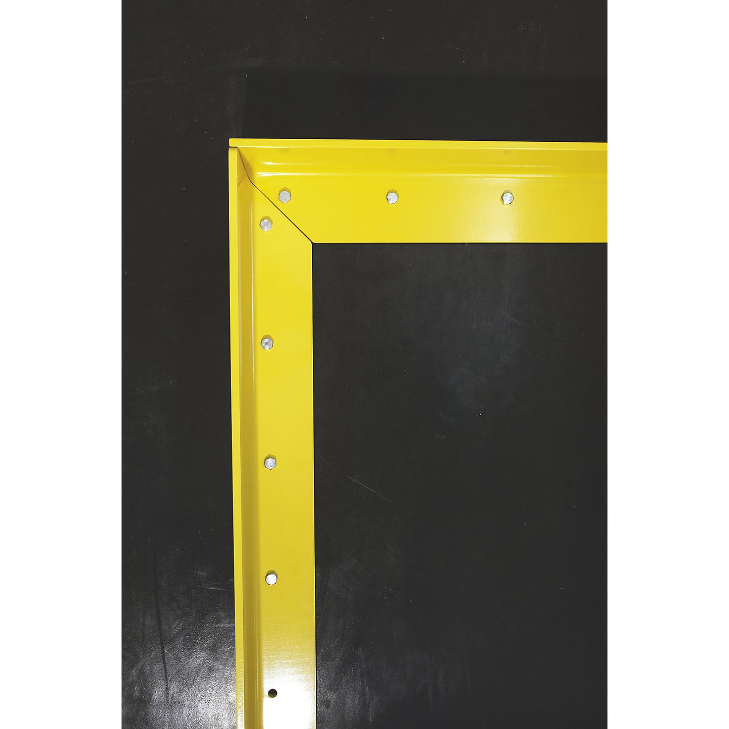 Impact protection guide kerb, steel, yellow / black, length 800 mm.