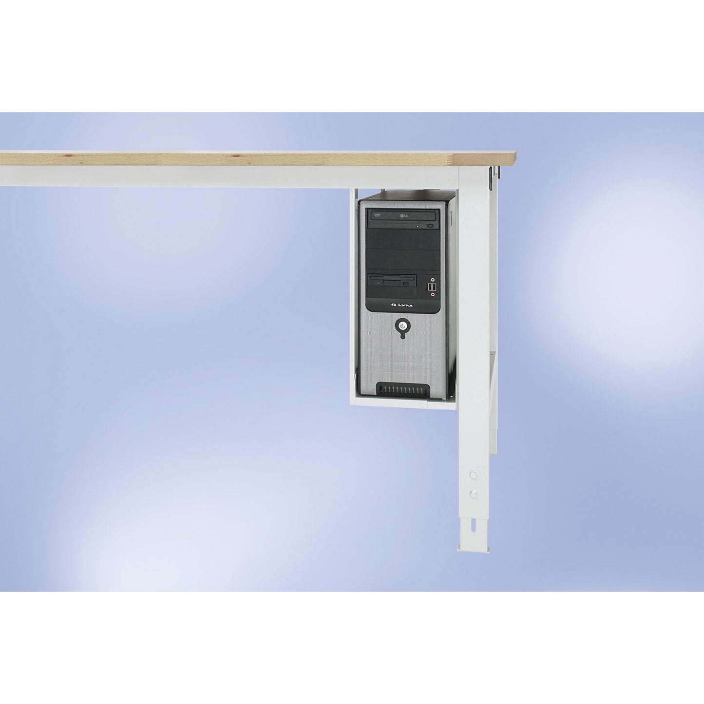 PC holder, width adjustable from 150 - 230 mm, light grey.
