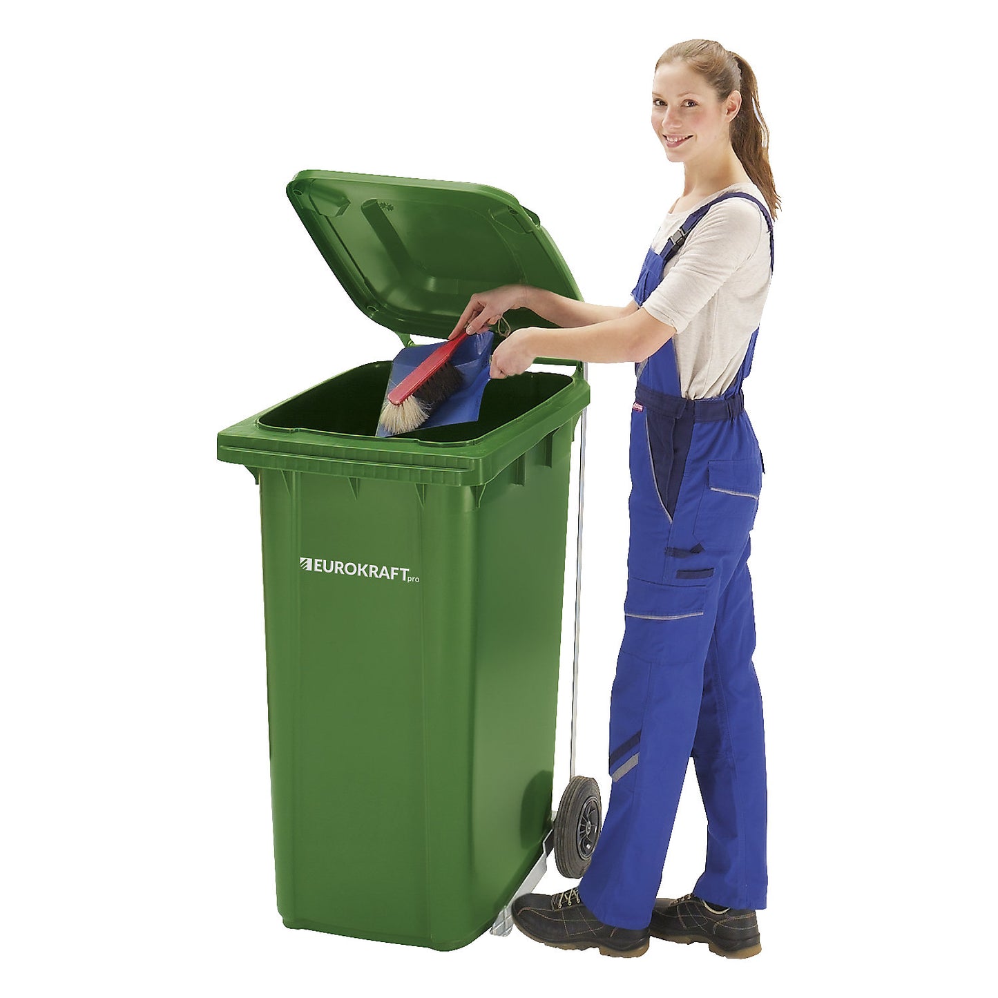 Pedal lid opener, for 80/120 litre waste bins, zinc plated.