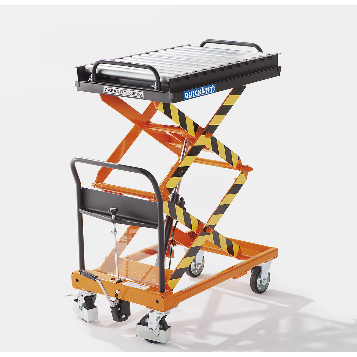 Roller conveyor, for platform LxW 800 x 500 mm, roller Ø 38 mm.