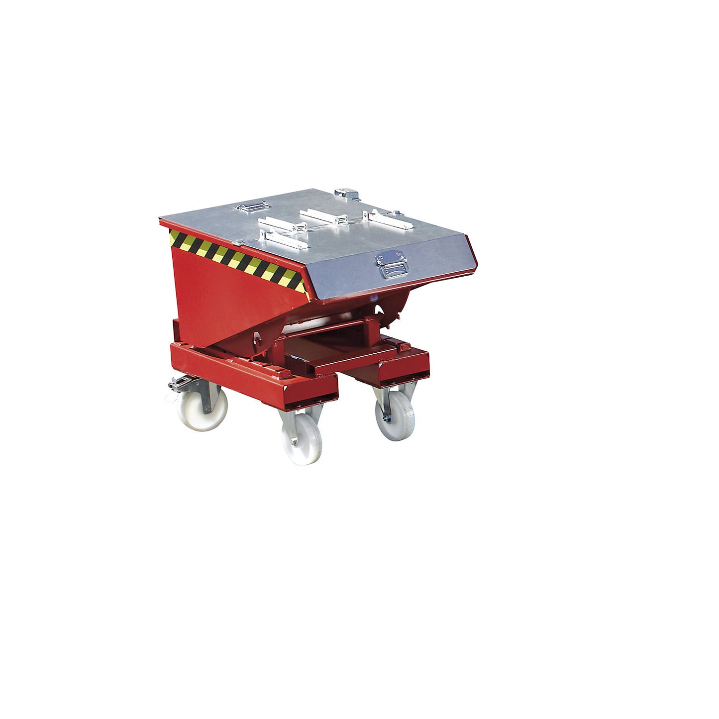 Tilting skip incl. roll-off mechanism, capacity 2.1 m³, LxWxH 1720 x 1870 x 1103 mm, blue.