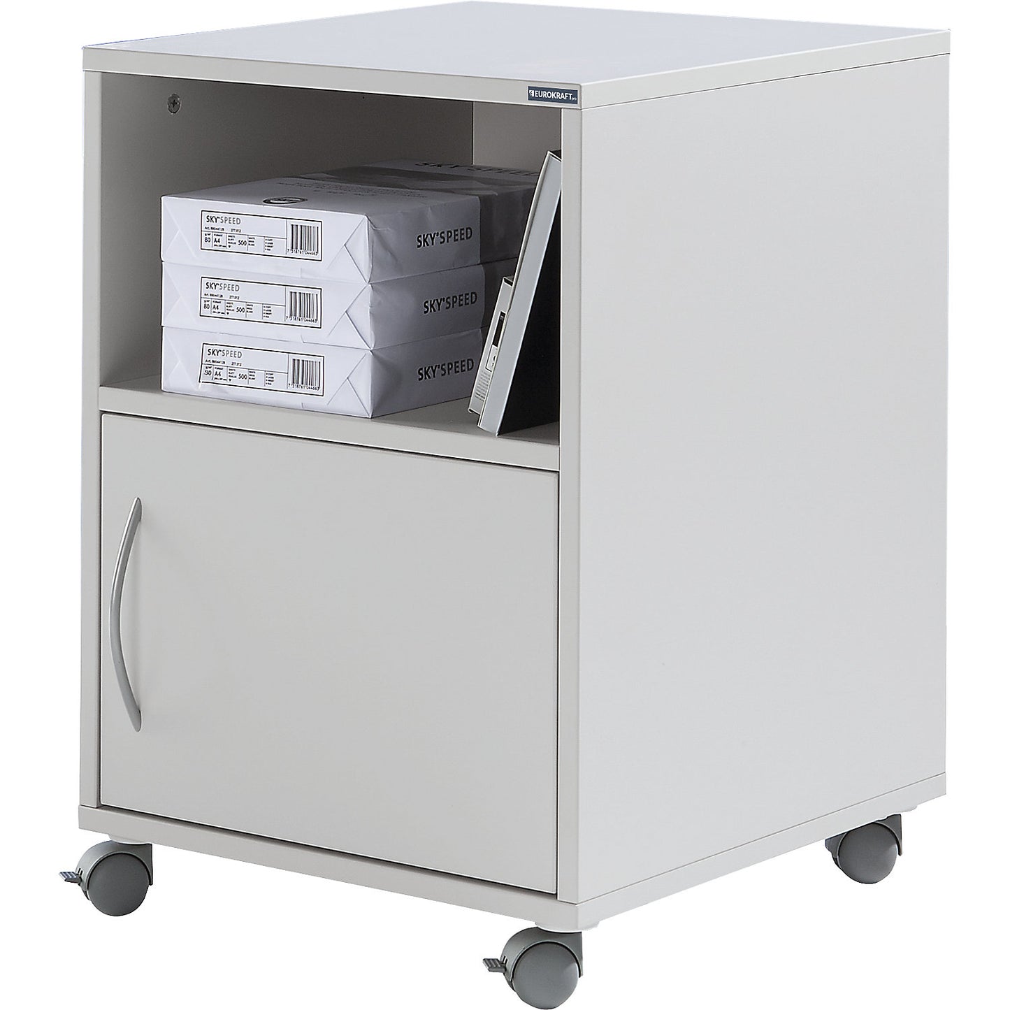 Base cupboard, mobile, HxWxD 695 x 500 x 500 mm, light grey RAL 7035.