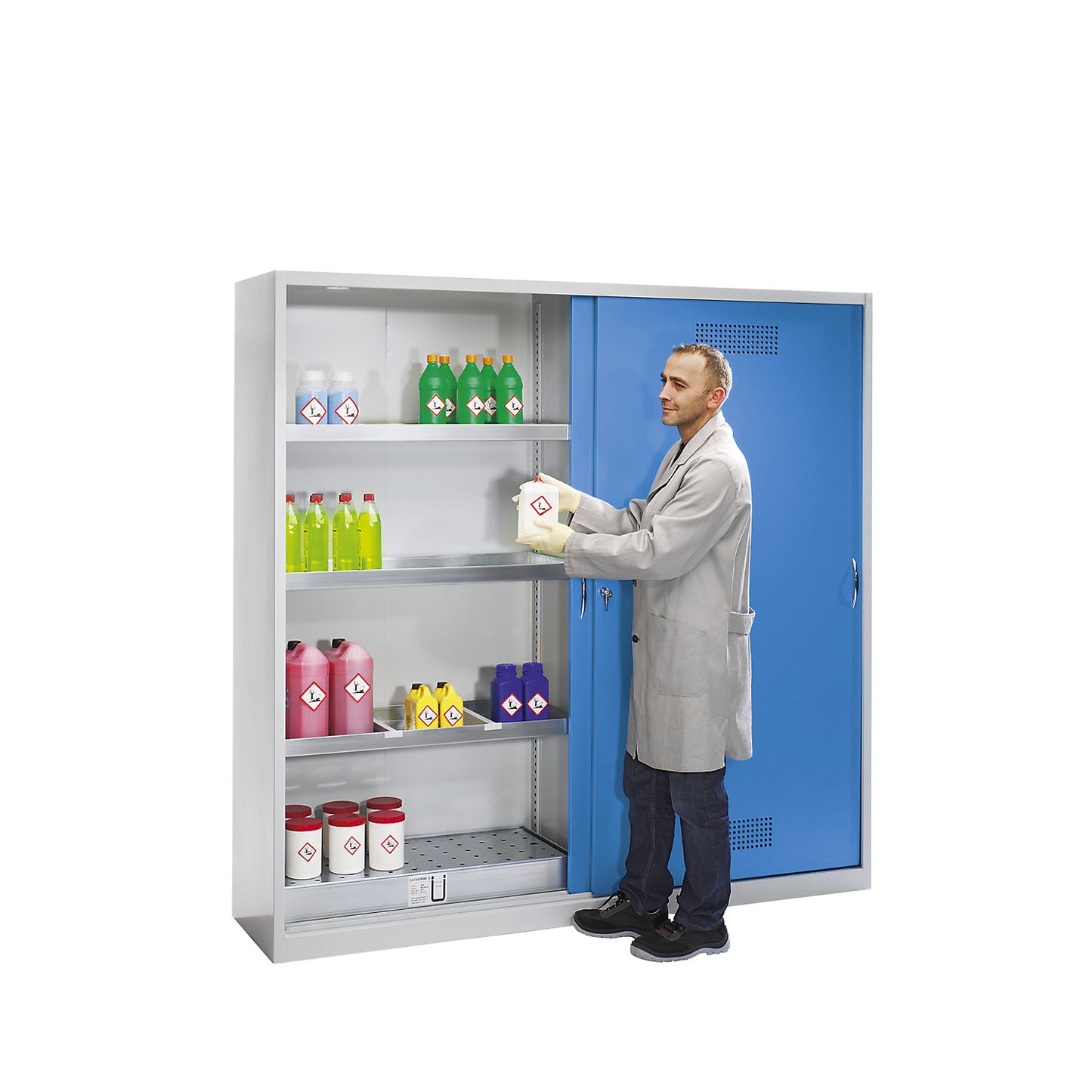Environmental cupboard, XL sliding door cupboard, 6 tray shelves, HxWxD 1950 x 2000 x 500 mm.