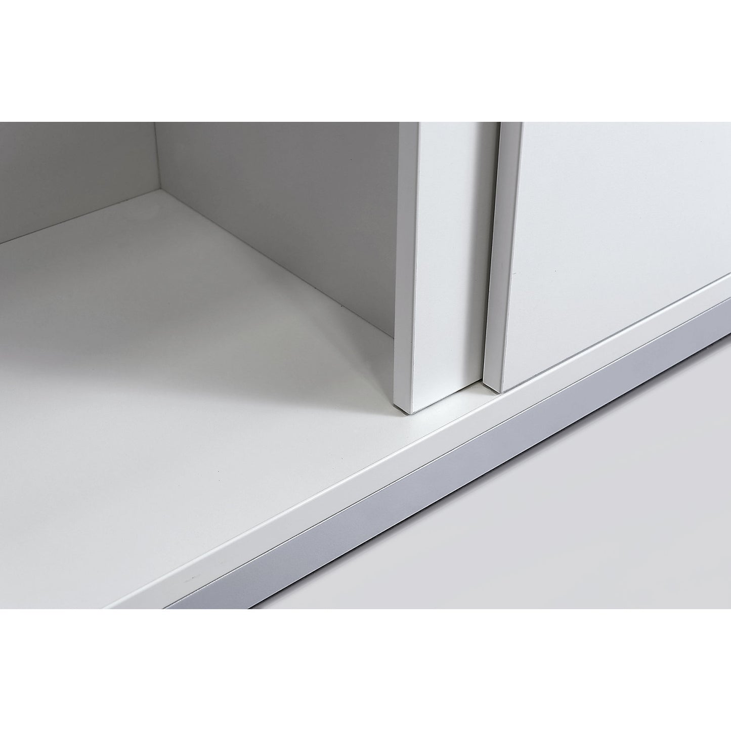 HANNA - Sliding door cupboard, 2 shelves, light grey.