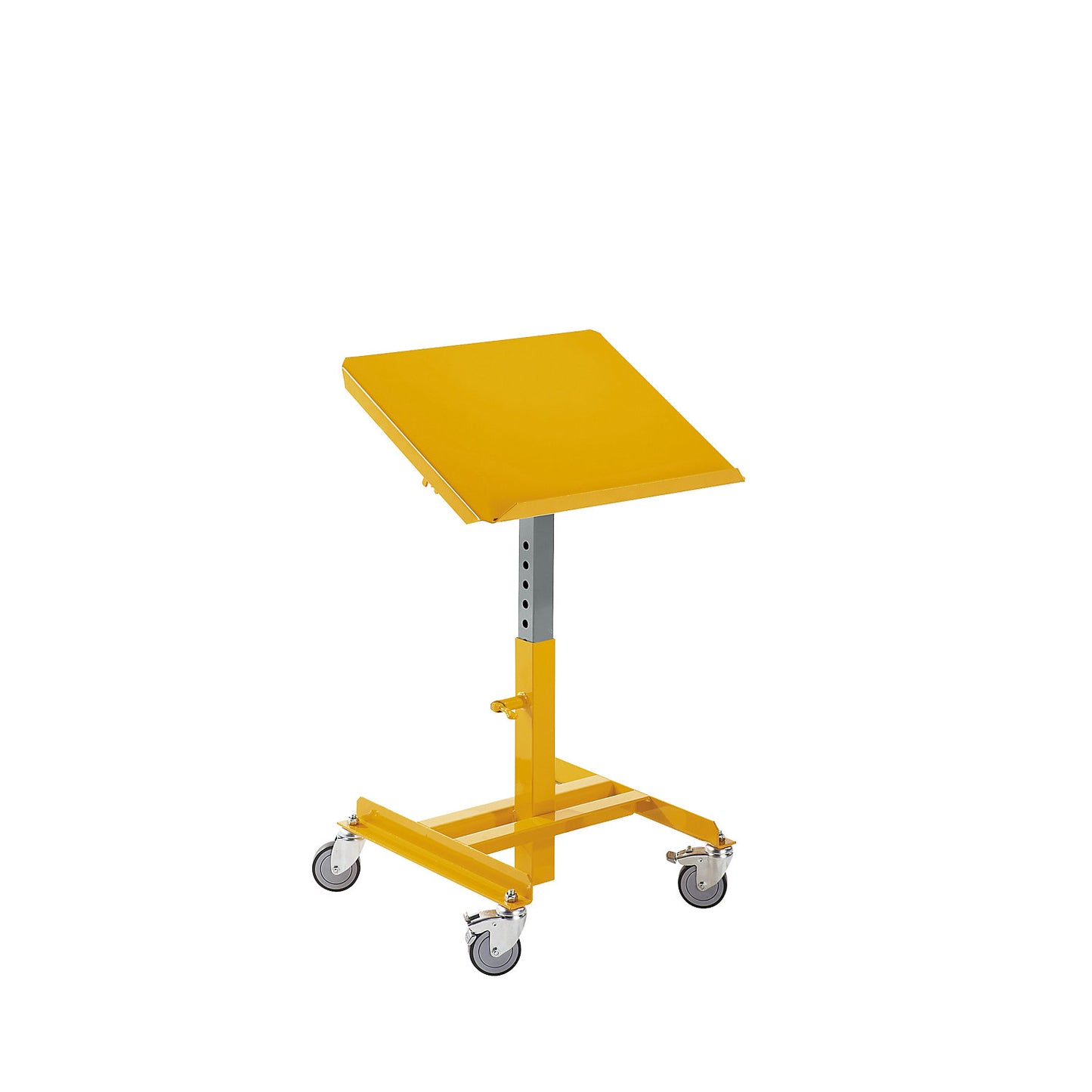 Work stand, tilting, platform LxW 406 x 506 mm, height adjustment range 510 - 750 mm.