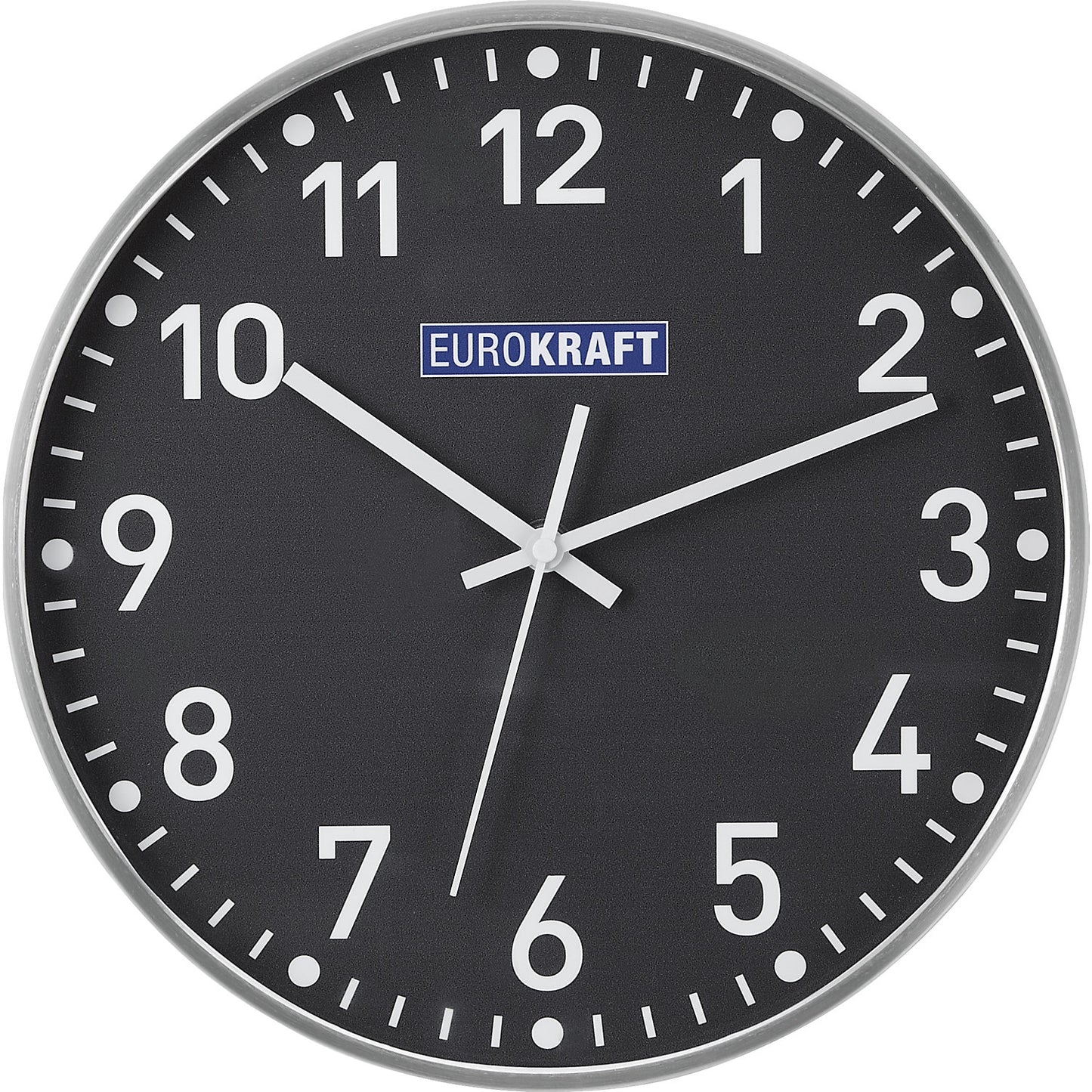 Wall clock, Ø 300 mm, quartz clock, graphite grey clock face.