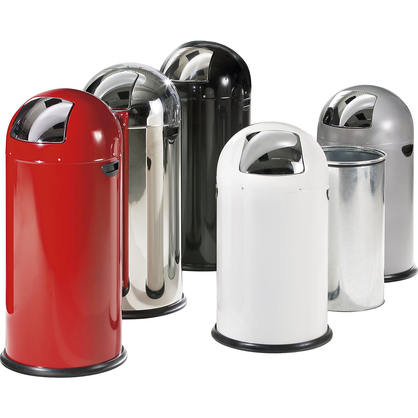 Push rubbish bin, steel, self-closing, white, 52 l, height 890 mm.