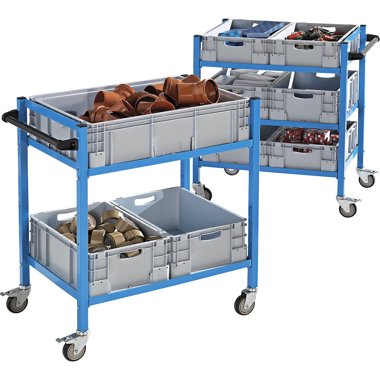 Industrial container made of polypropylene, stacking load 400 kg, LxWxH 600 x 400 x 220 mm, pack of 4.