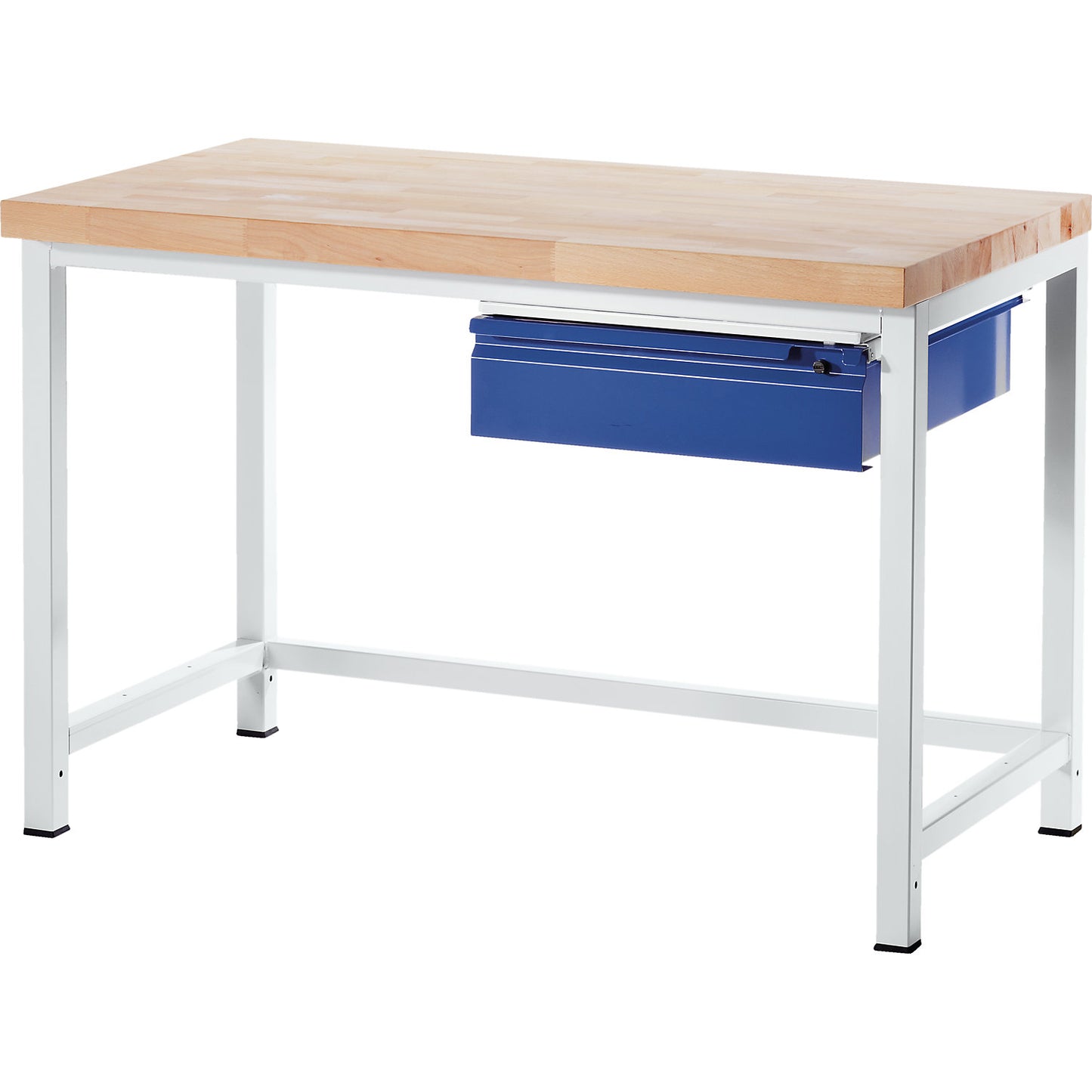 Workbench, frame construction, 1 L size drawer, 1 cross strut, depth 900 mm, width 2000 mm.