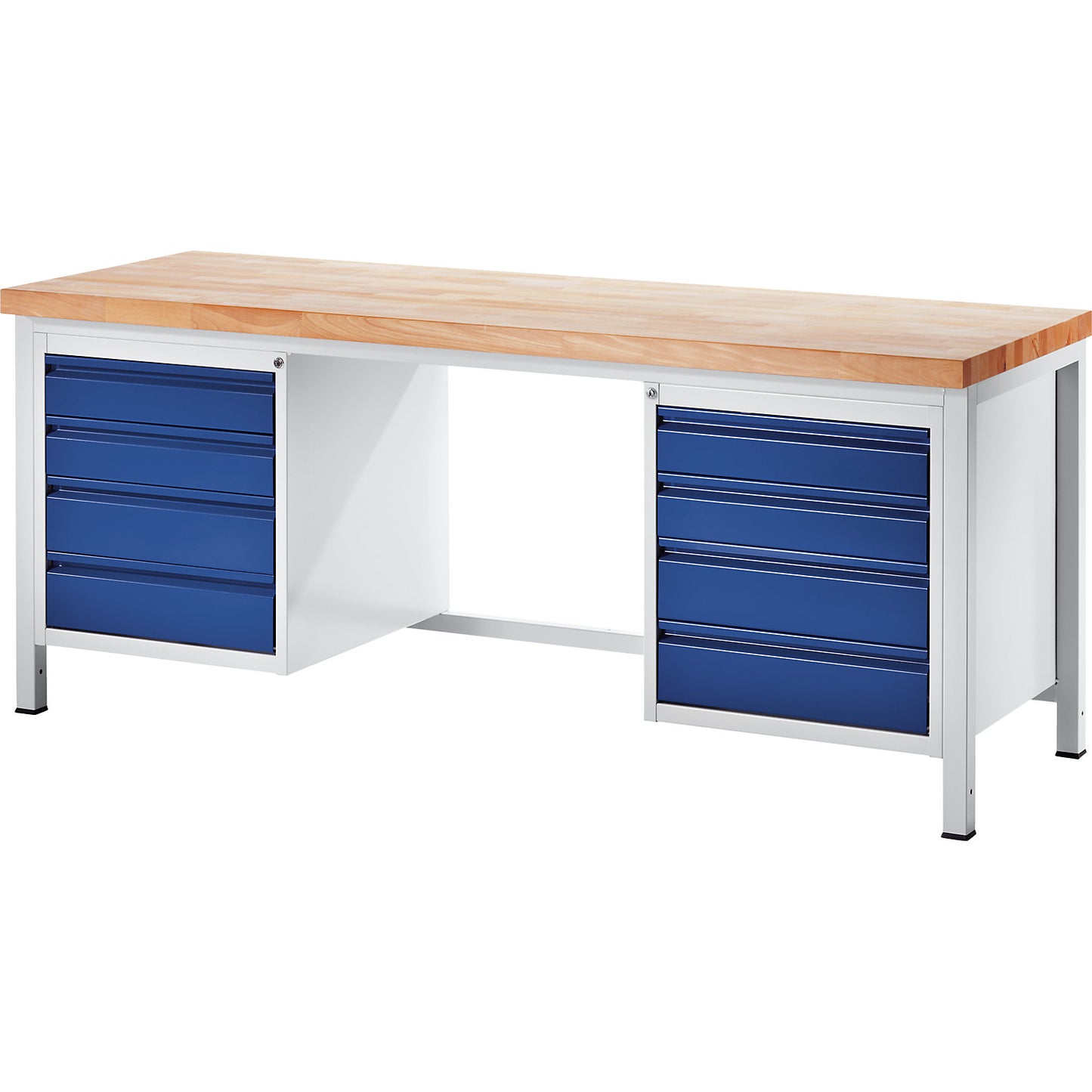 Workbench, frame construction, 8 L size drawers, depth 700 mm, width 2000 mm.