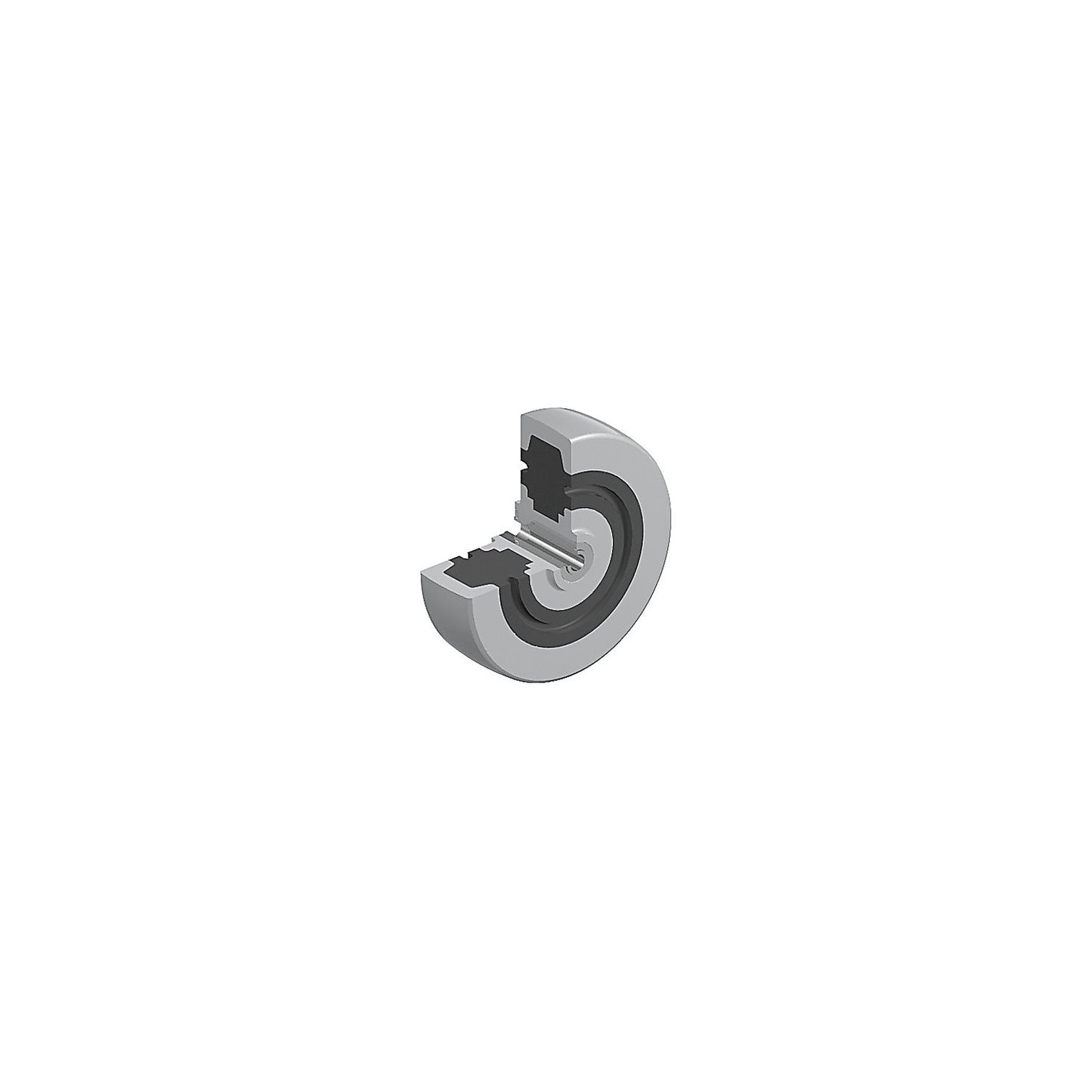 Nylon wheel, grey, wheel Ø x width 100 x 36 mm, swivel castor.