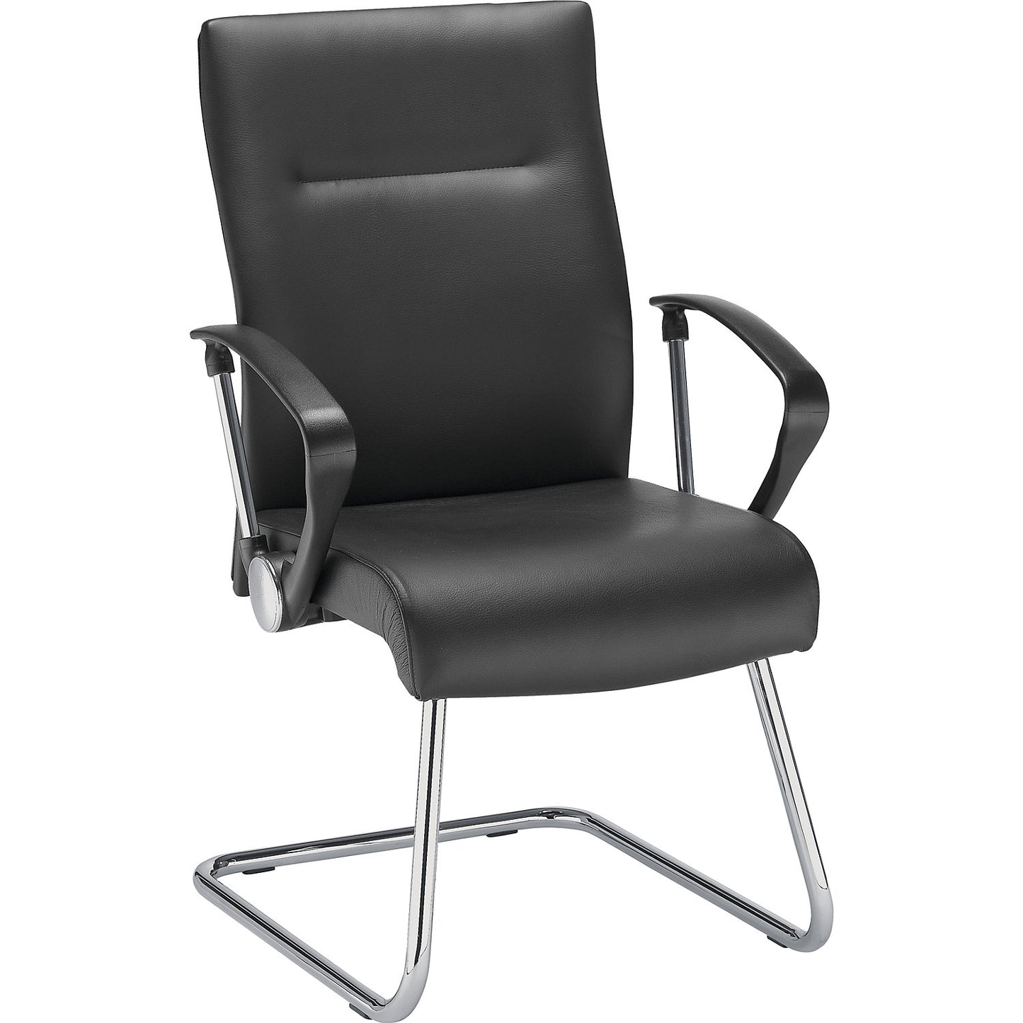 Visitors' chair, black, leather.