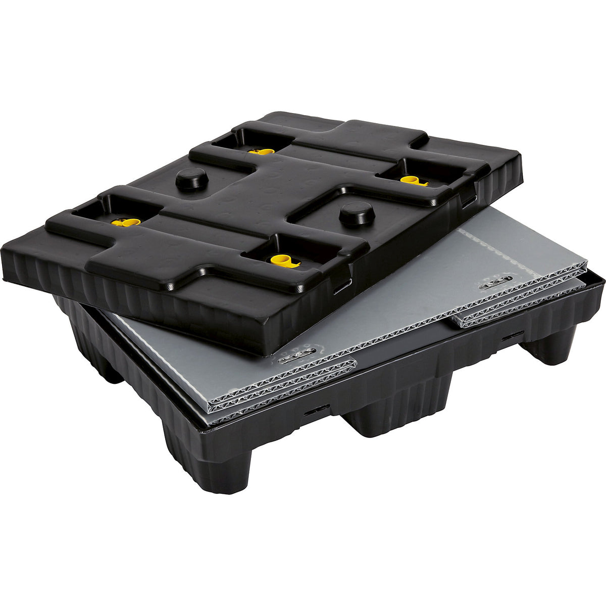 Pallet box, folding, made of PP, capacity 215 l, 1+ items.