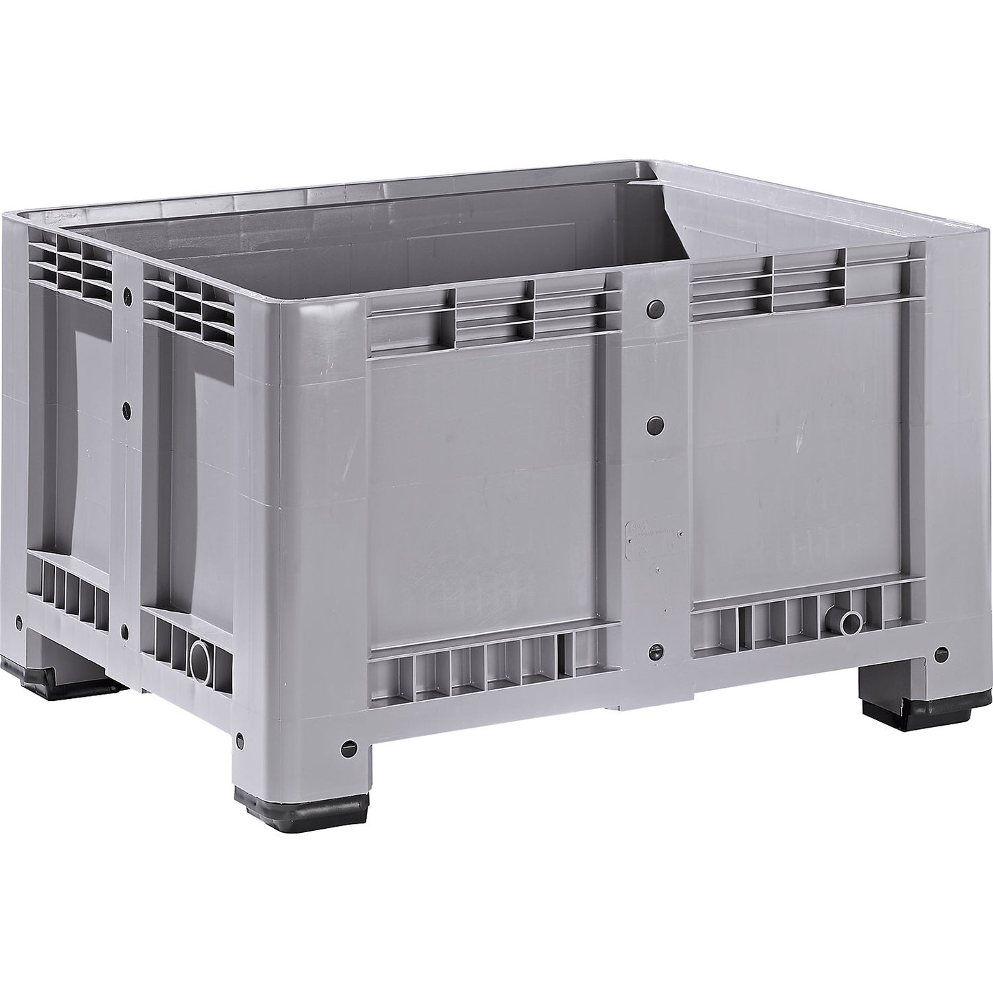 Pallet box, capacity 610 l, 4 feet for forklift access, 1+ items.