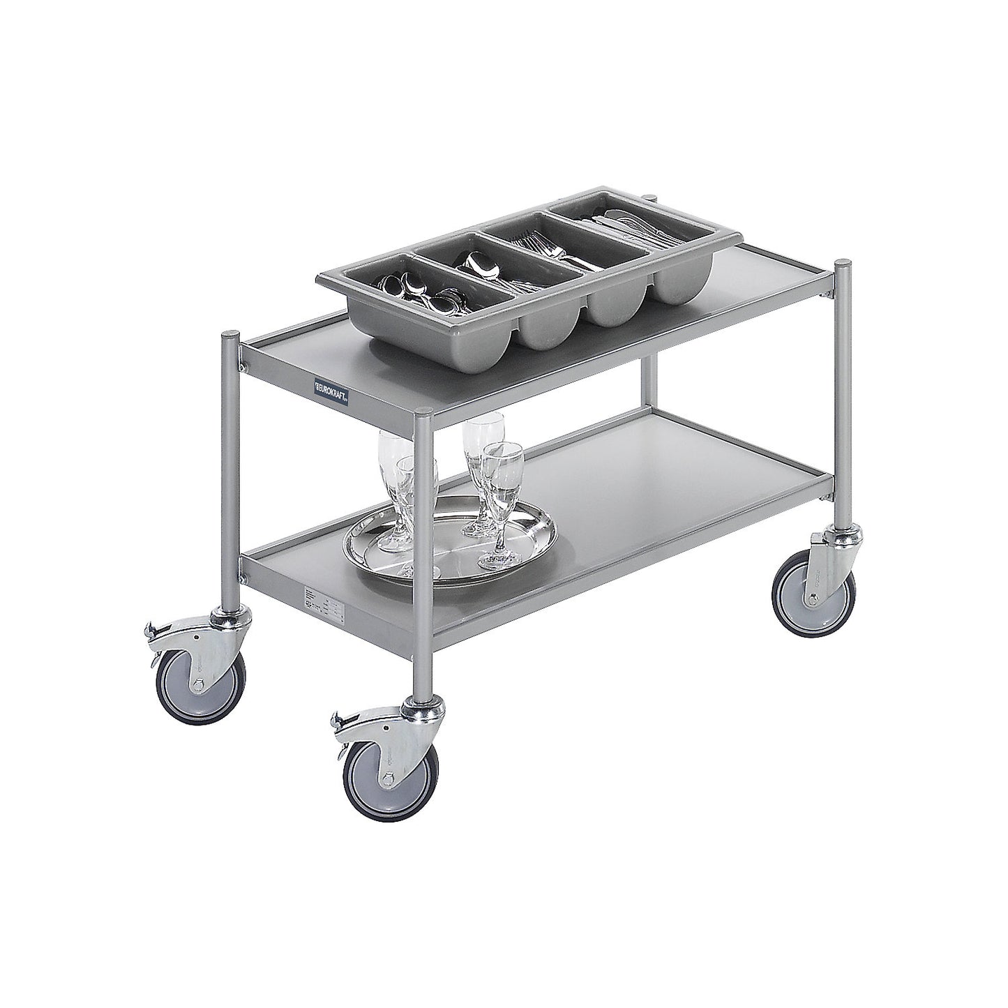 Table trolley, max. load 150 kg, shelf LxW 745 x 390 mm, 2 shelves.