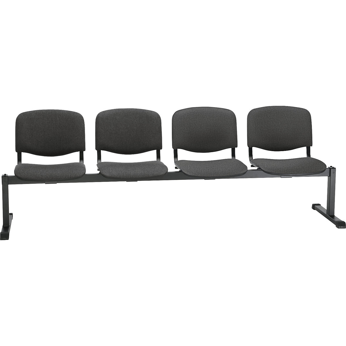 Bench unit, without table, 4 seats, blue upholstery.