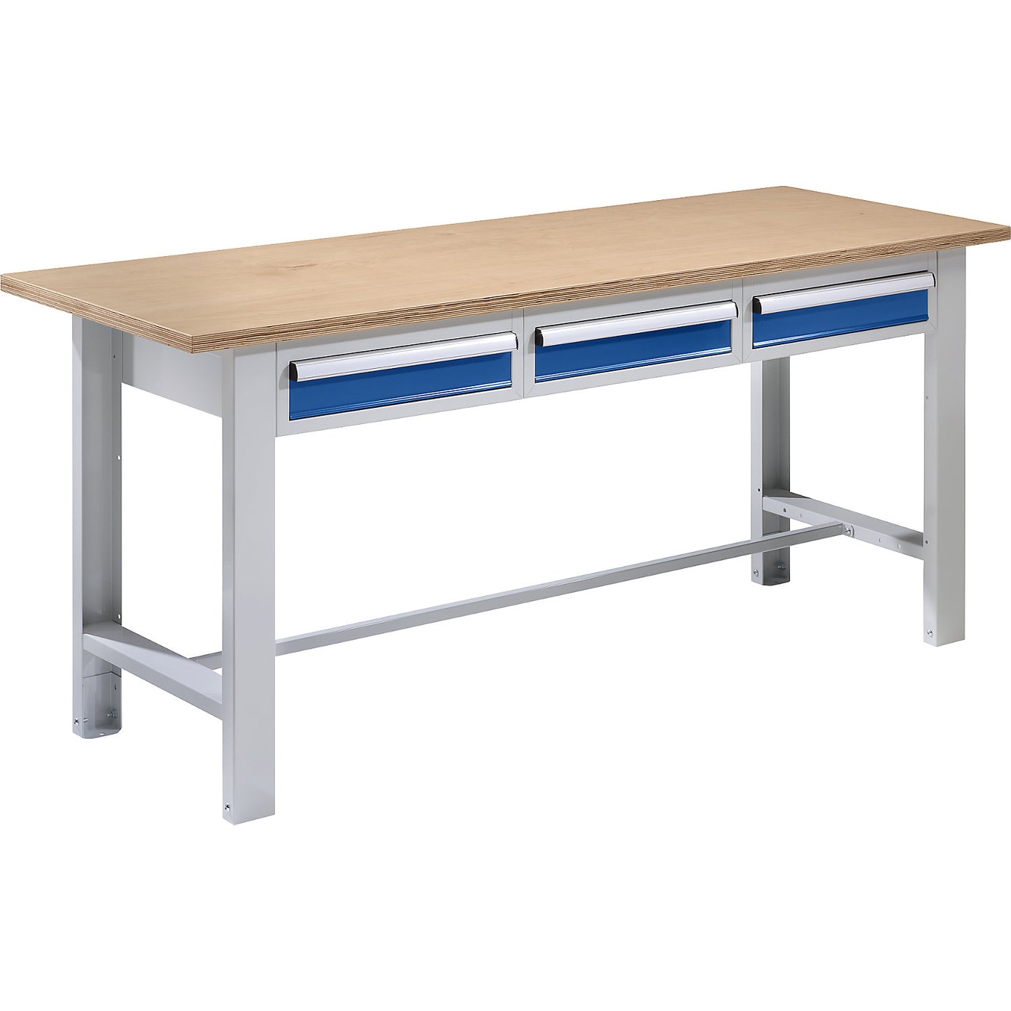Workbench, modular system, worktop width 1850 mm, 3 drawers, multiplex panel.