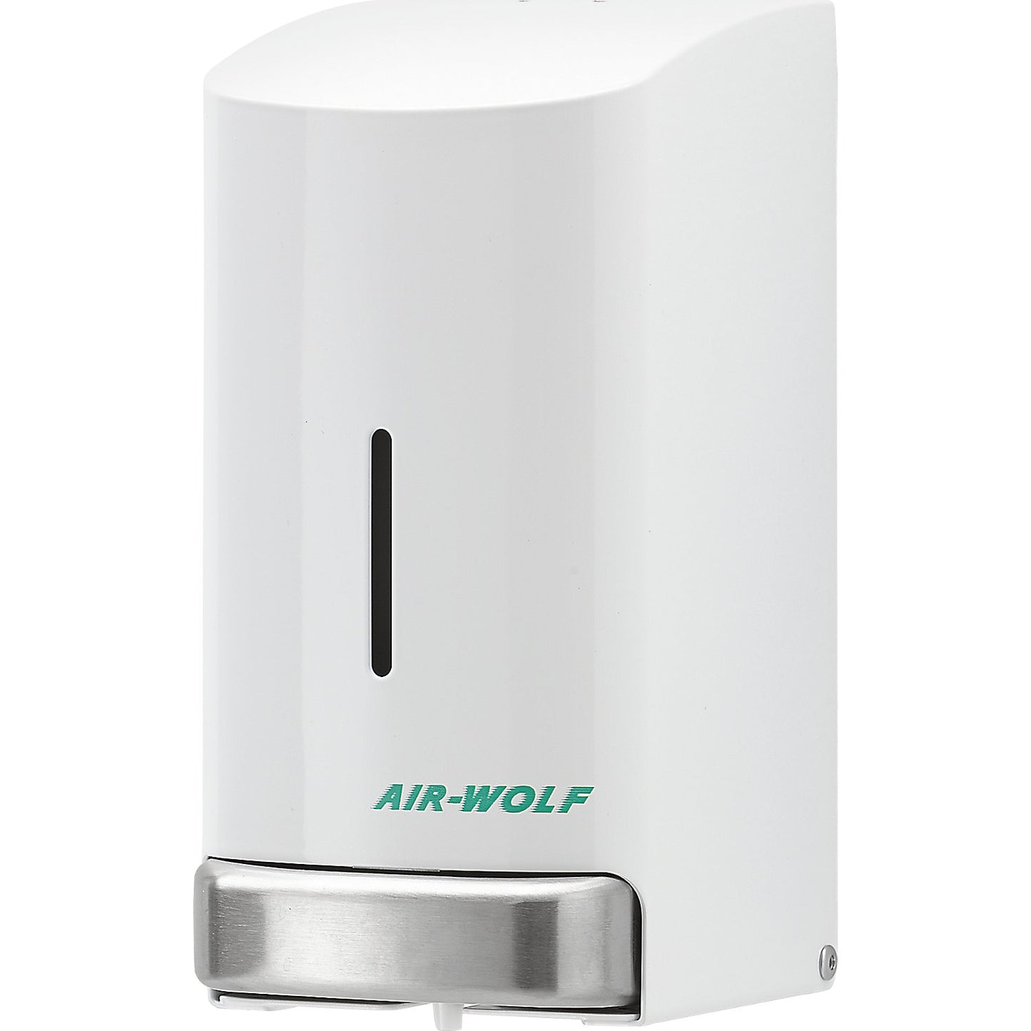 Stainless steel soap dispenser, capacity 0.8 l, coated in white.