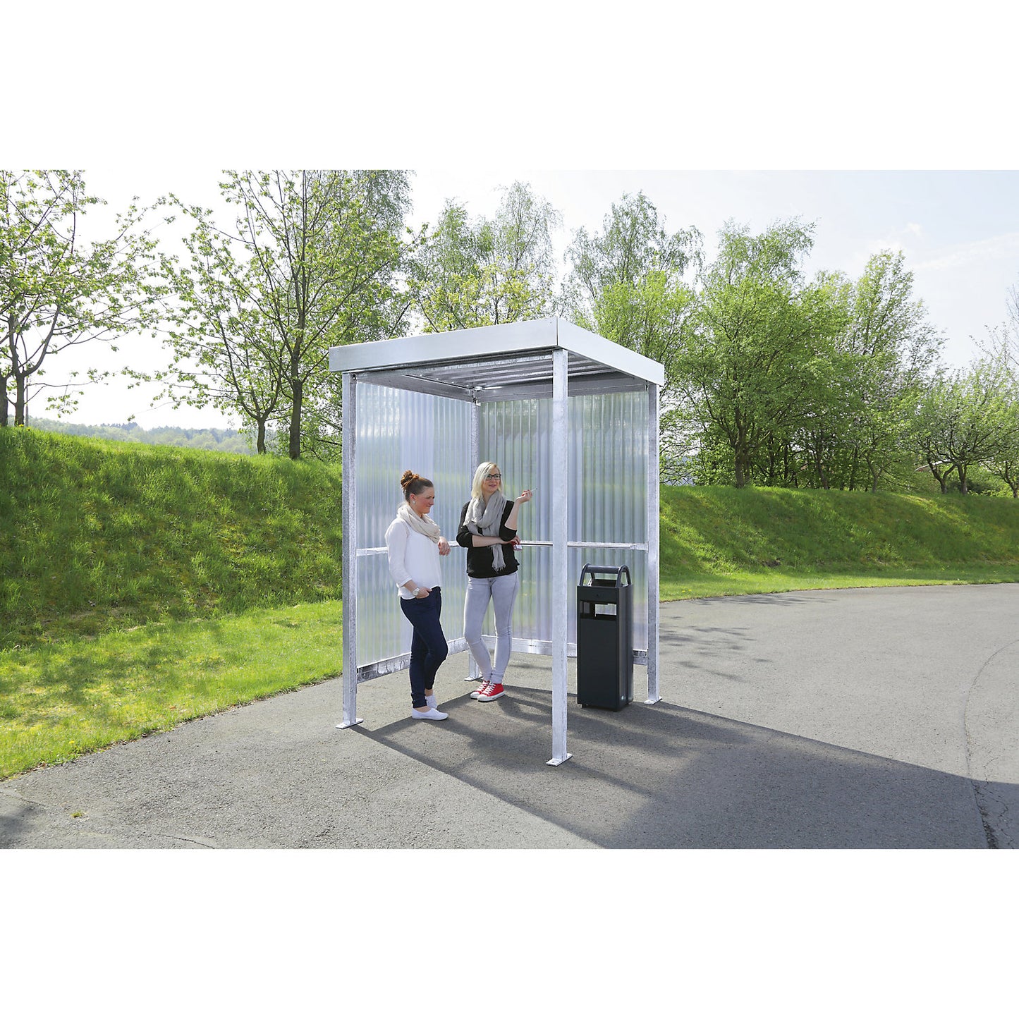 Canopy Jena Maxi, two-sided shelter, WxD 1500 x 1500 mm, grey white.