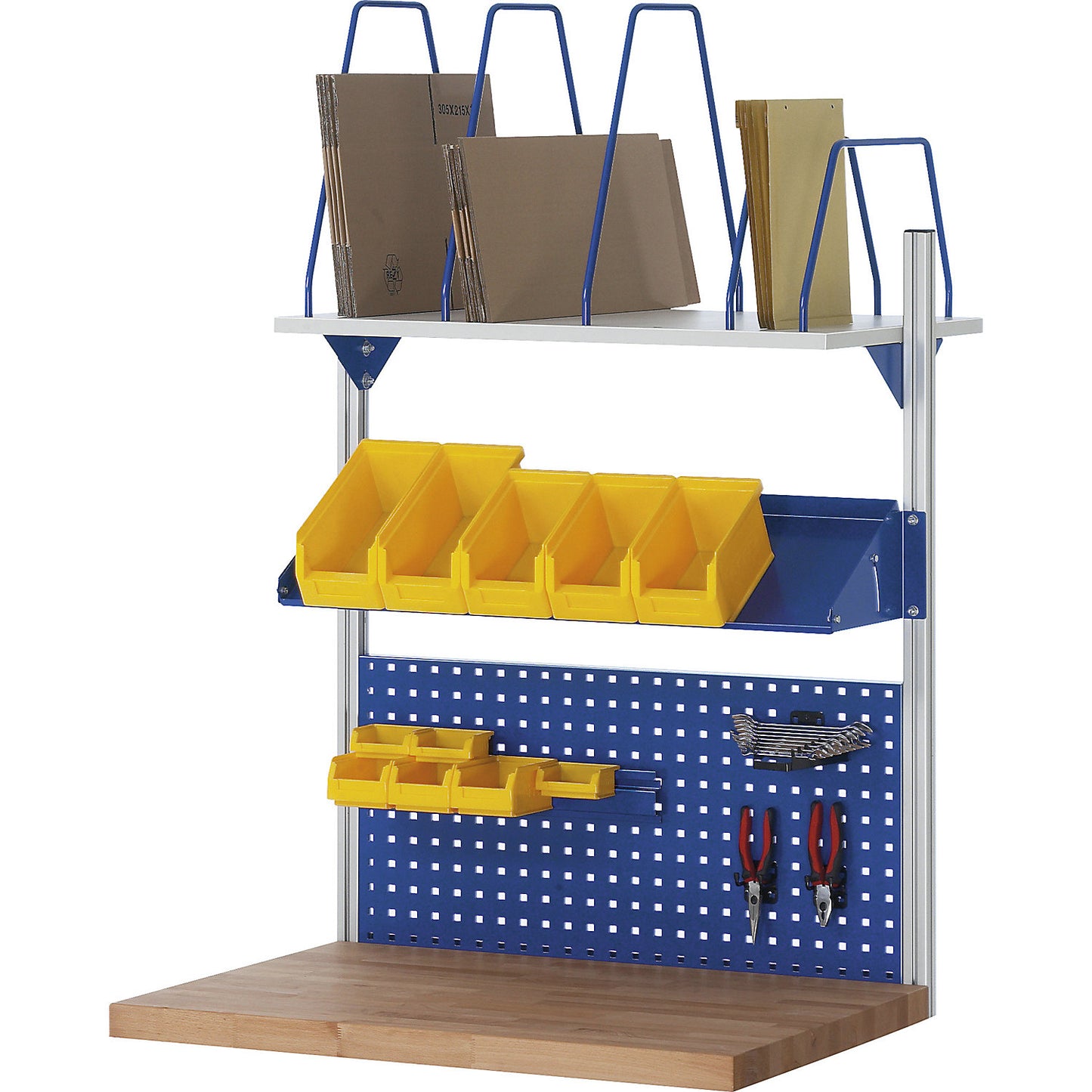 System upright set, 2 system uprights, for work table width 1000 mm.