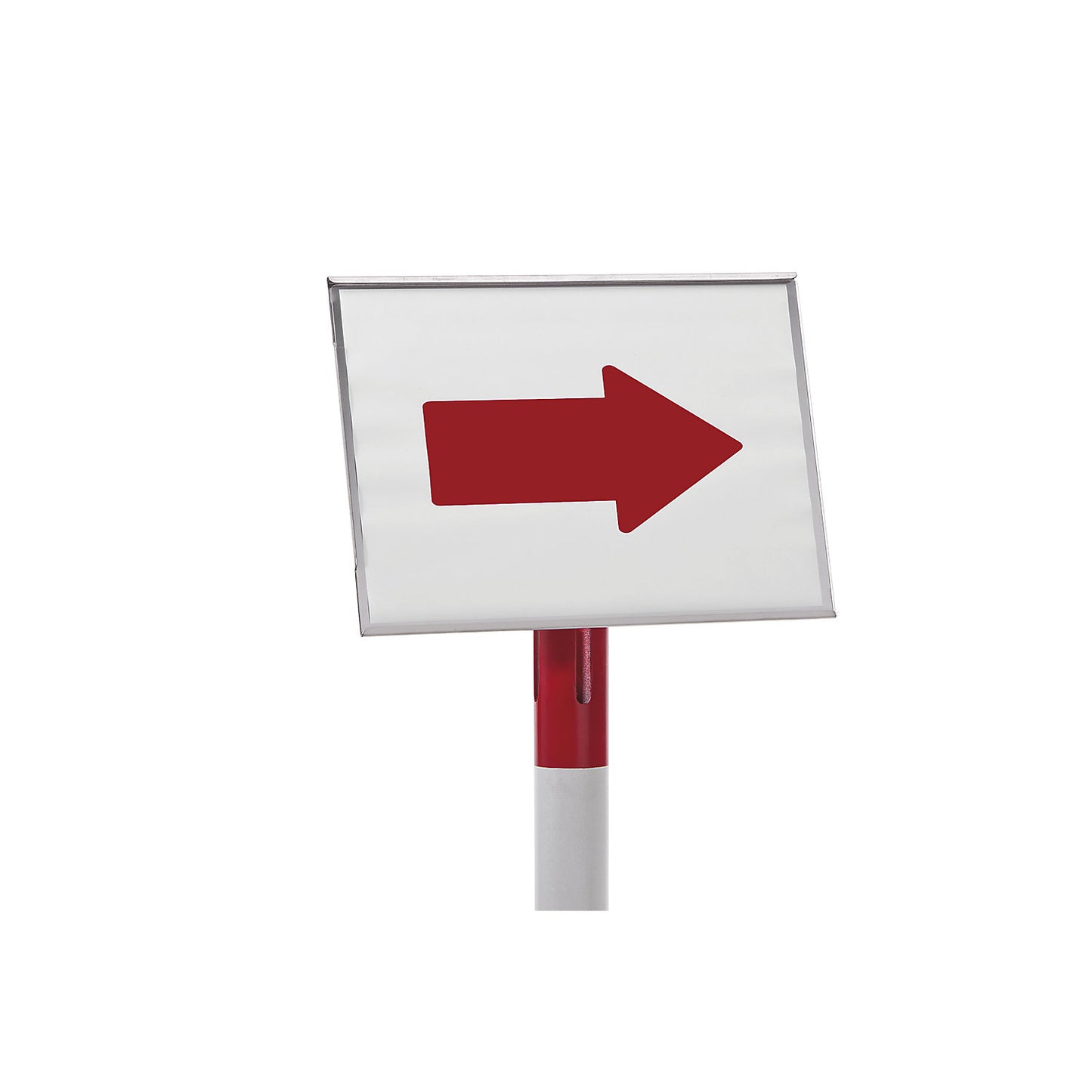 Sign holder for barrier posts, for bolting in place, A4 landscape, metal.