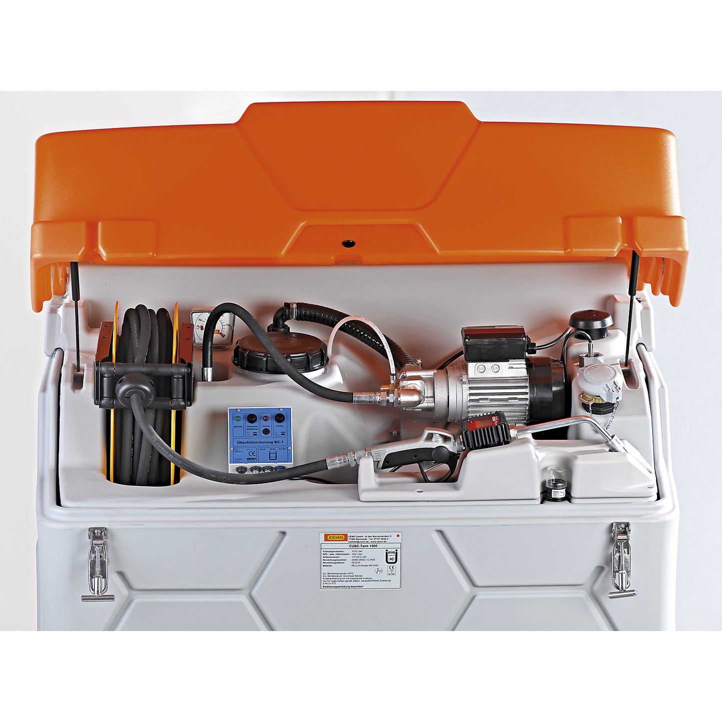 CUBE lubricant tank, Outdoor Premium, with hinged lid, capacity 1000 l.