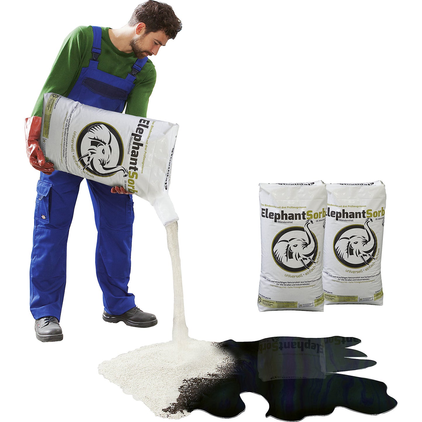 All-purpose absorbent granulate R, 40 l sack, coarsely grained, 0.3 - 4 mm, pack of 36 sacks.