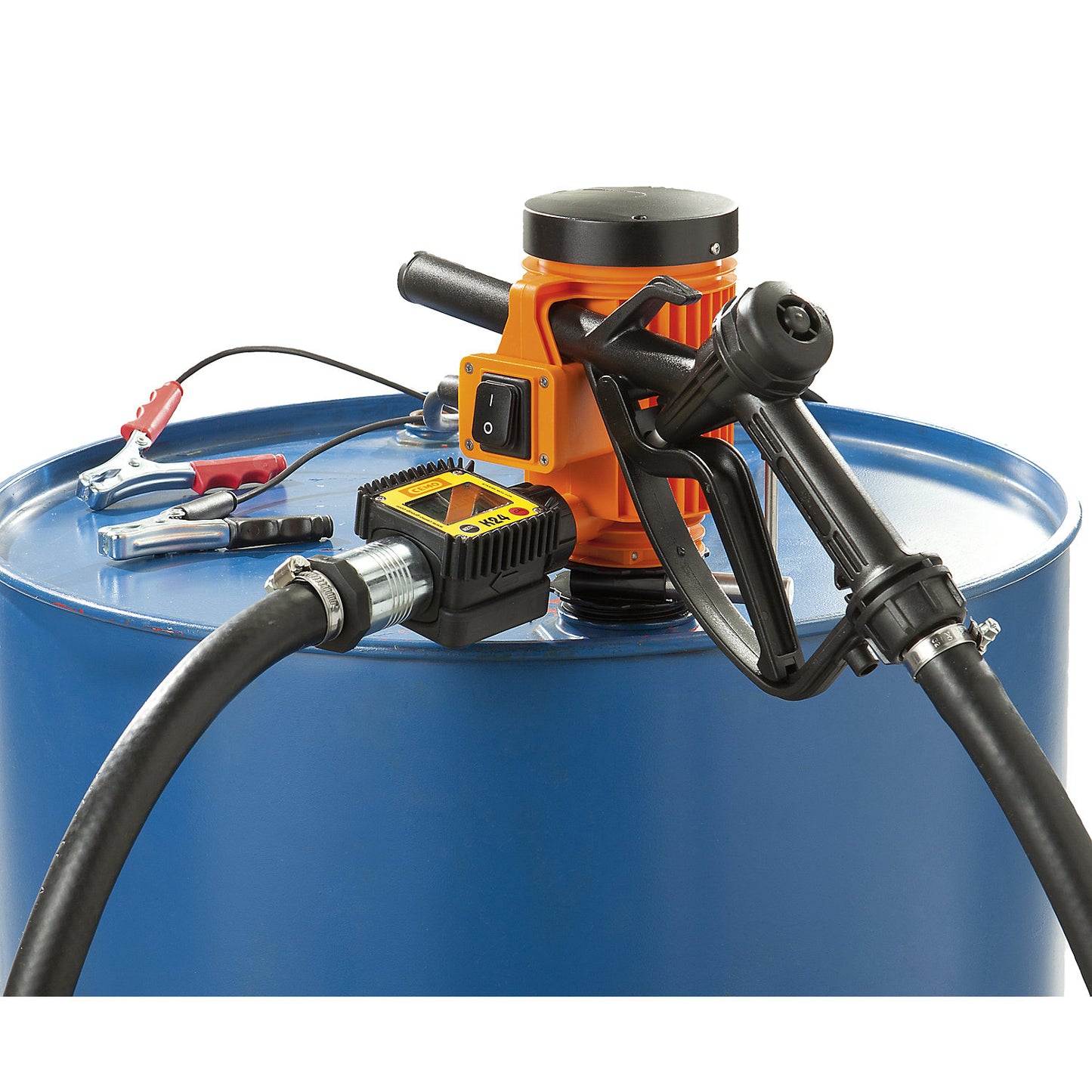 Electric drum pump, 12 V, piston valve.