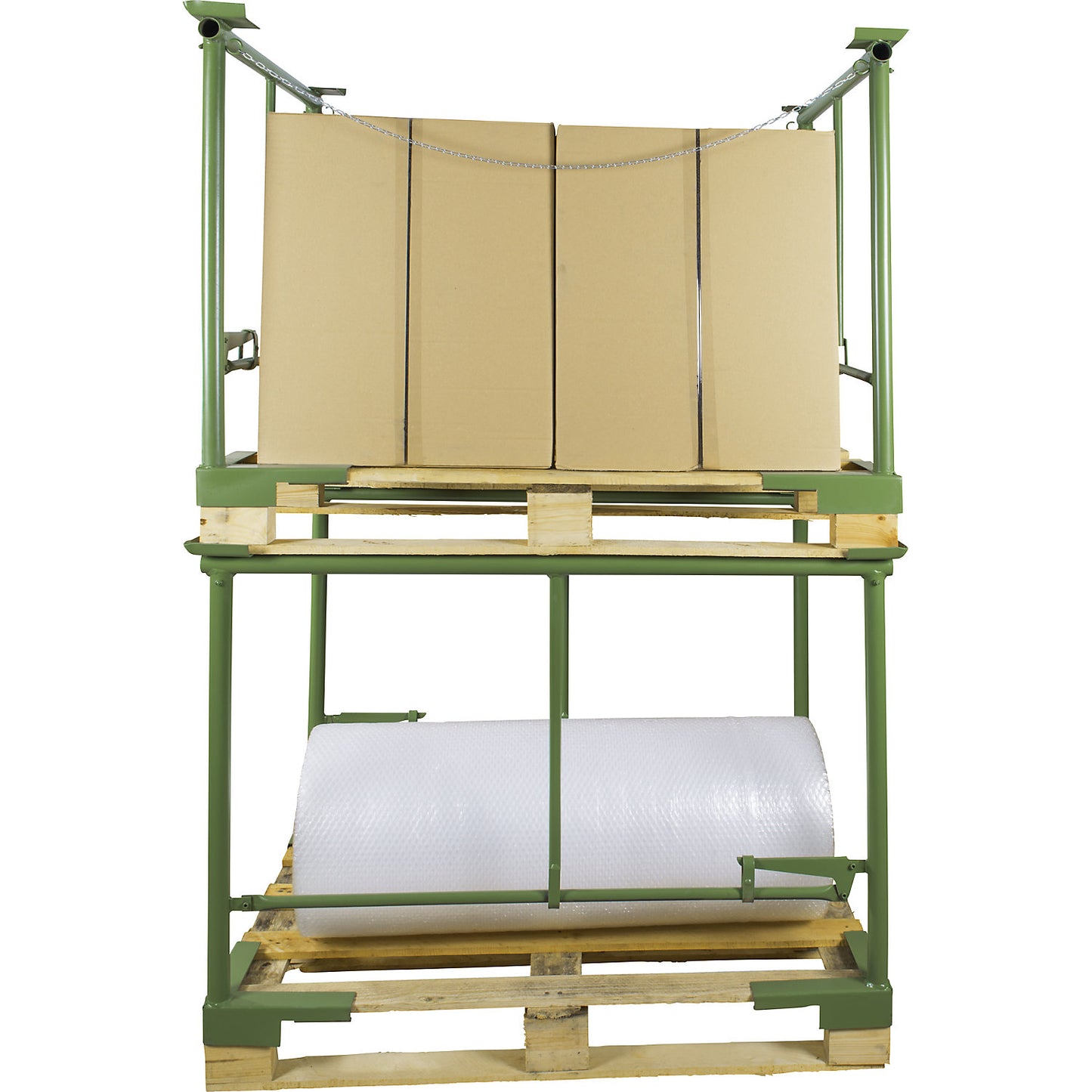 Stacking bracket, with clamping lever, 1 pair, width 800 mm, effective height 800 mm.