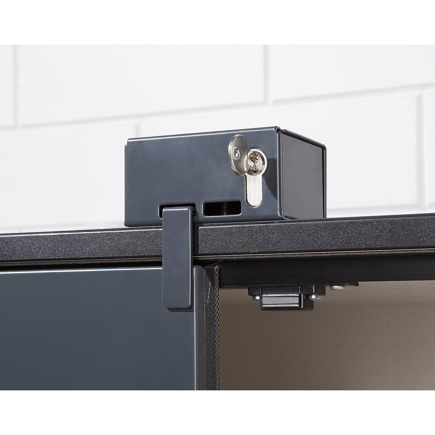 Type 30 hazardous goods wall mounted storage cupboard, fire resistant, with lock, external dimensions HxWxD 482 x 995 x 470 mm.