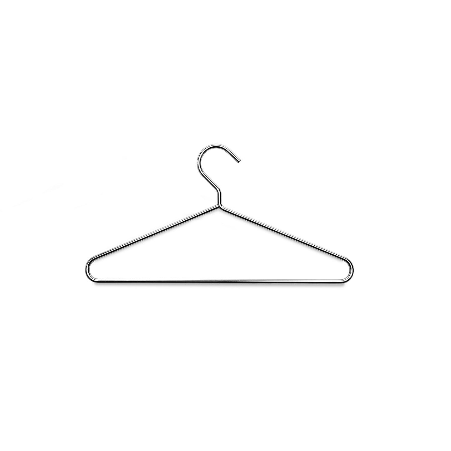 Coat hanger, solid steel rod, chrome plated, with trouser bar, pack of 10.