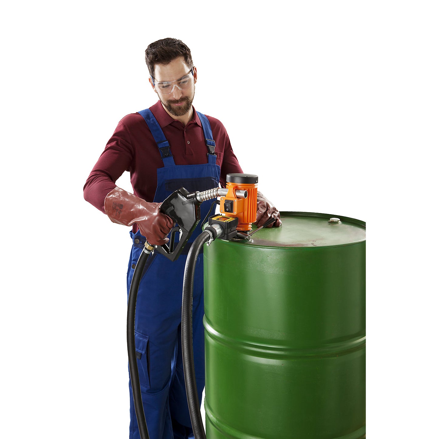 Electric drum pump, 230 V, piston valve.