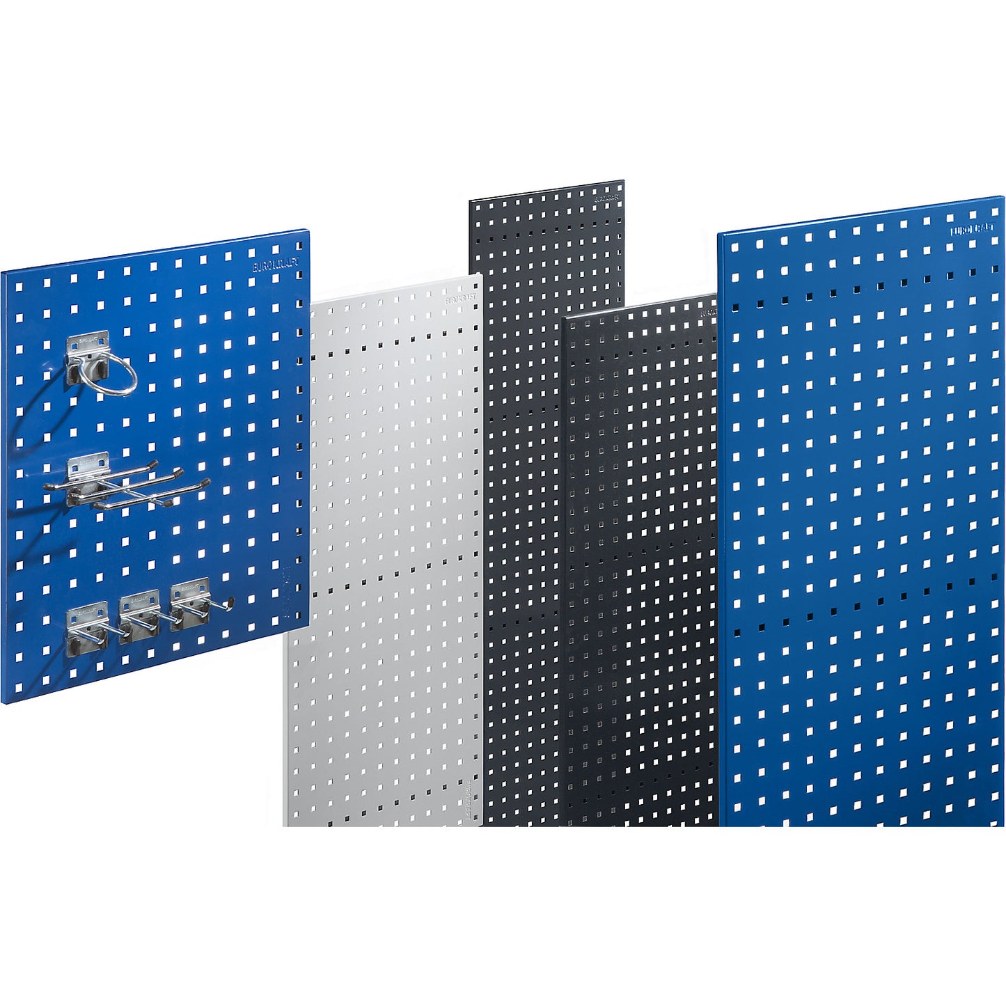 Perforated panel for tool holder, length 2019 mm, charcoal.