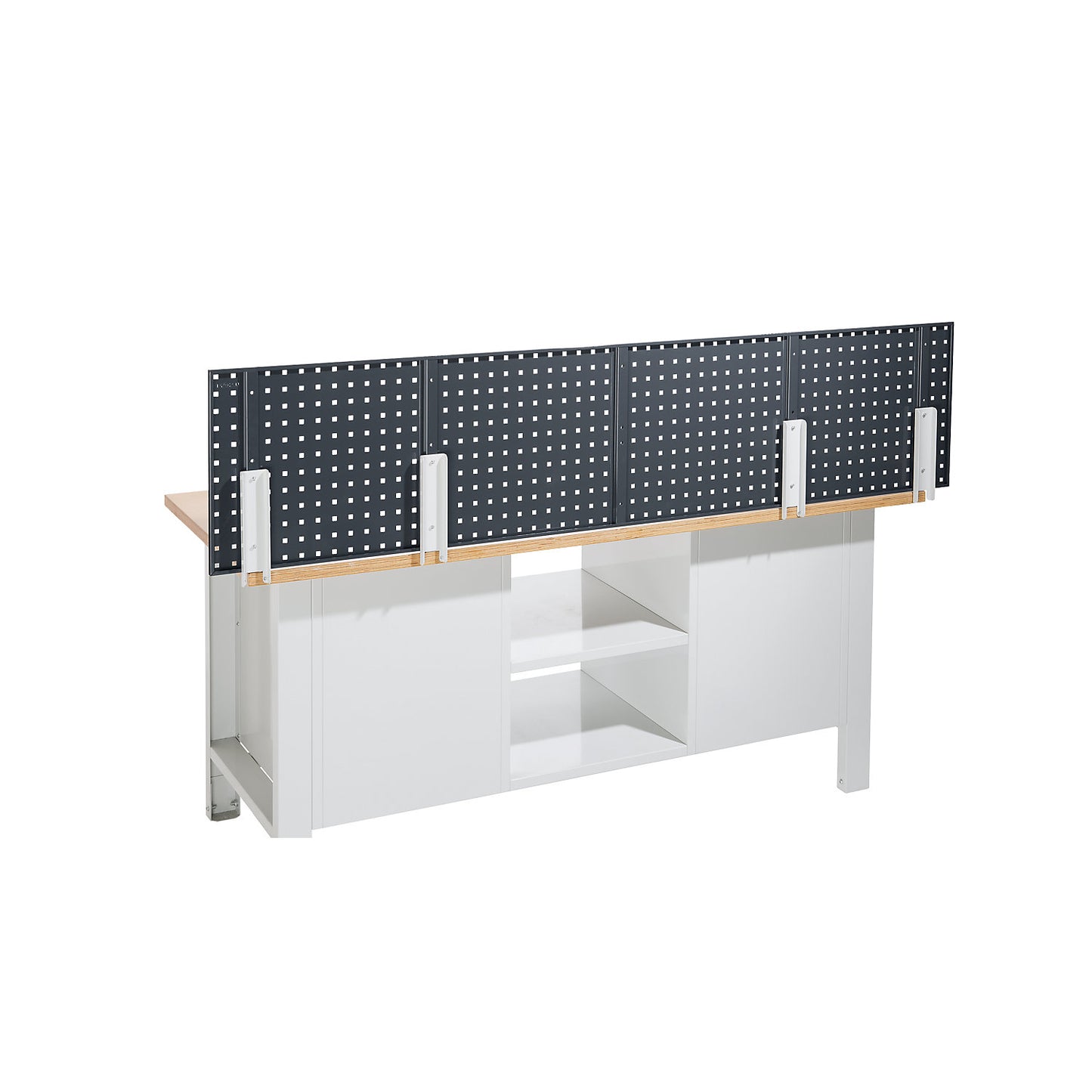 Tabletop mounting kit, for perforated panels, horizontal mounting.