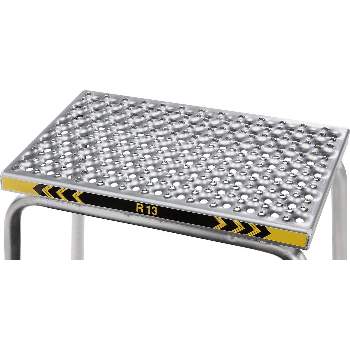 Machine steps, anti-slip R13, step 550 x 300 mm, 1 step, WxD 590 x 370 mm.