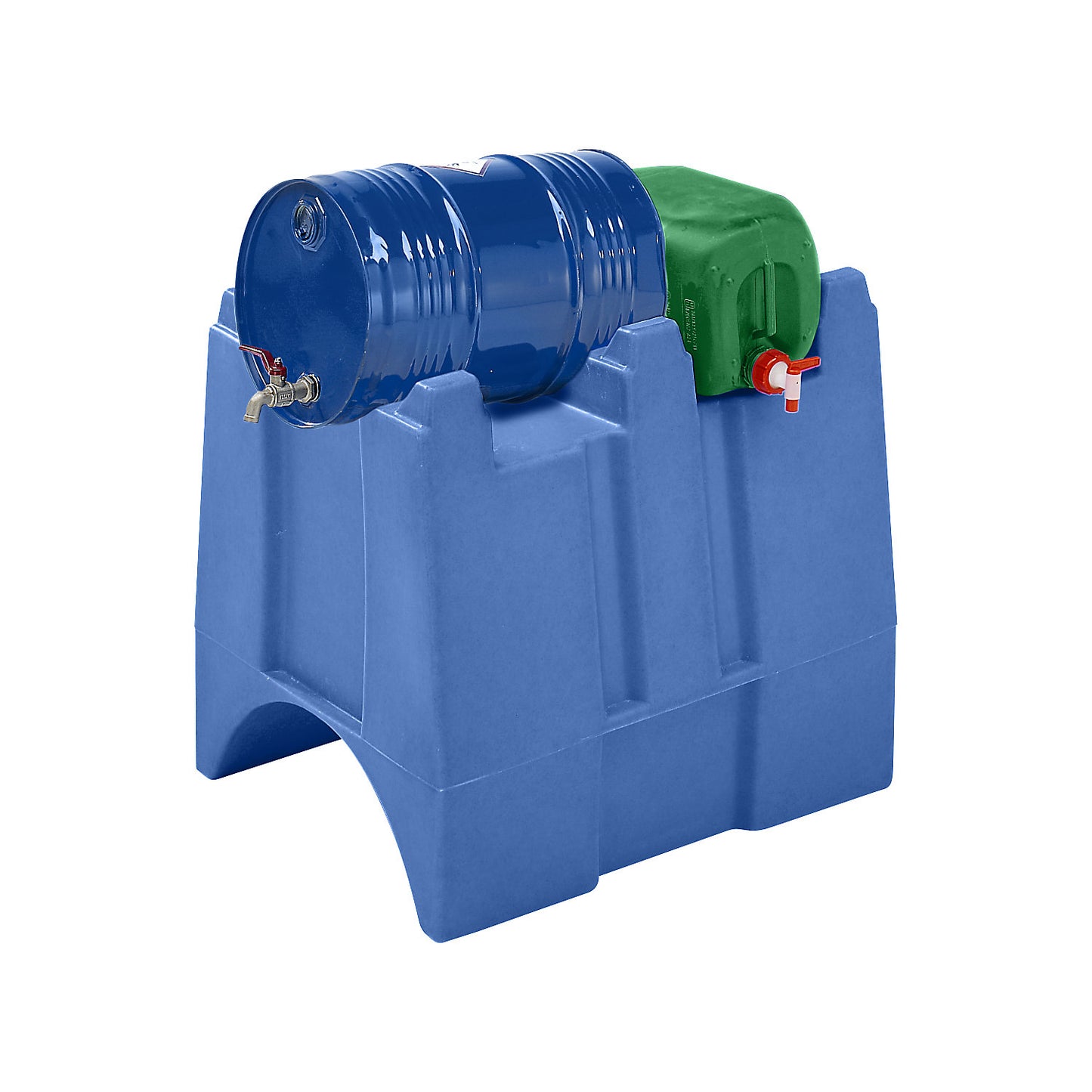 PE canister/drum filling stand, LxWxH 730 x 645 x 730 mm, blue.