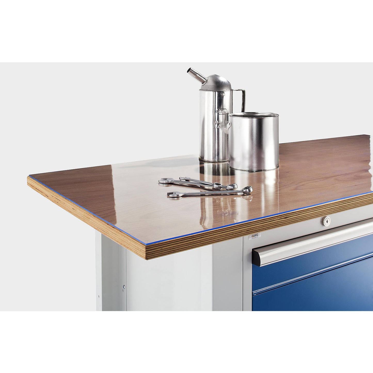 PVC workbench cover, transparent, fixed dimensions, WxD 3000 x 700 mm.