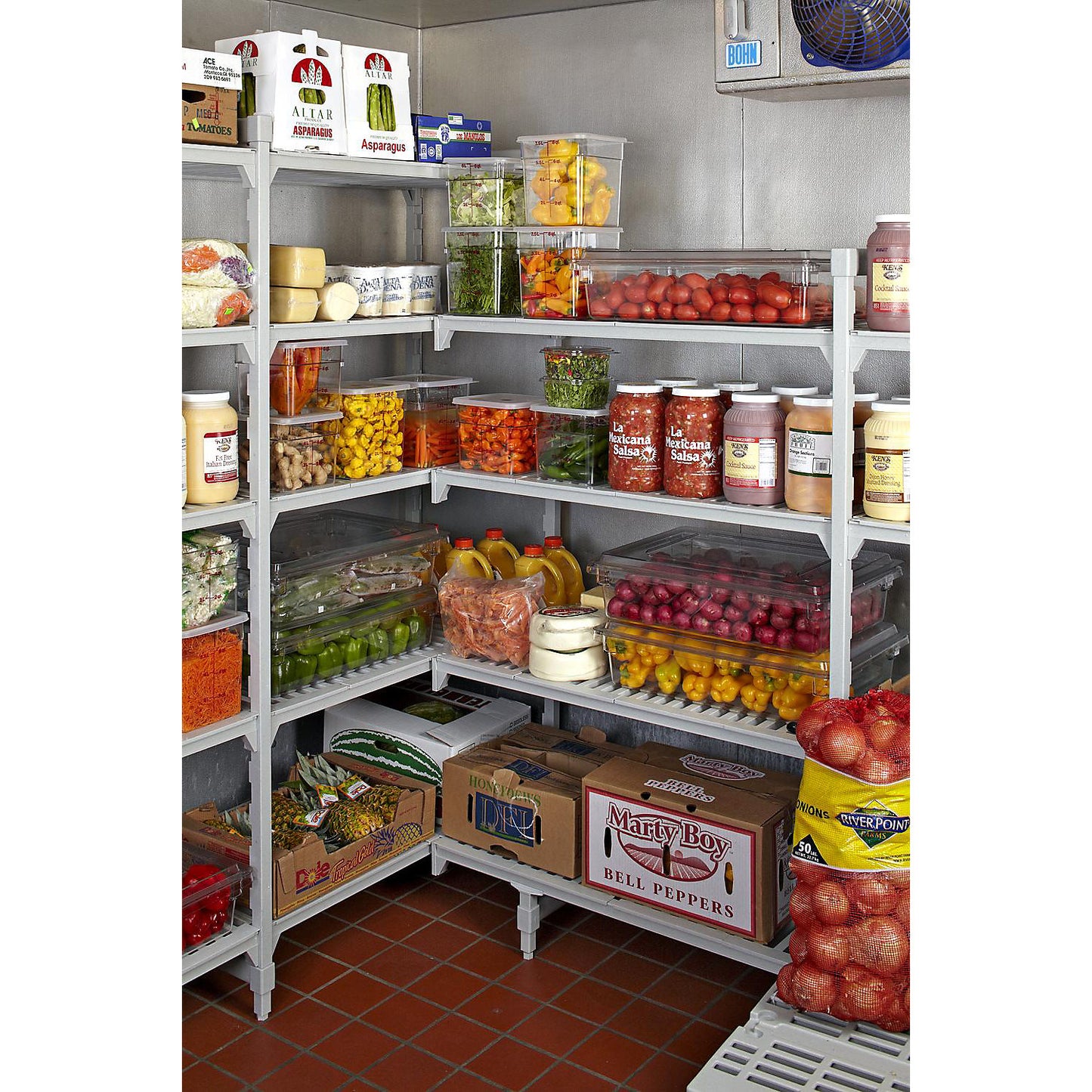 PREMIUM plastic boltless shelving unit system, shelf WxD 900 x 500 mm, extension shelf unit, width 935 mm, smooth base.