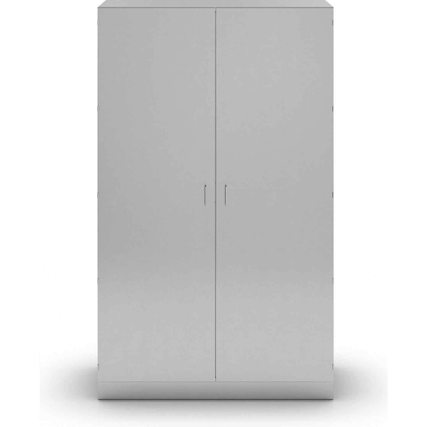 Cleanroom full height cupboard made of stainless steel, 2 hinged door, width 1200 mm.